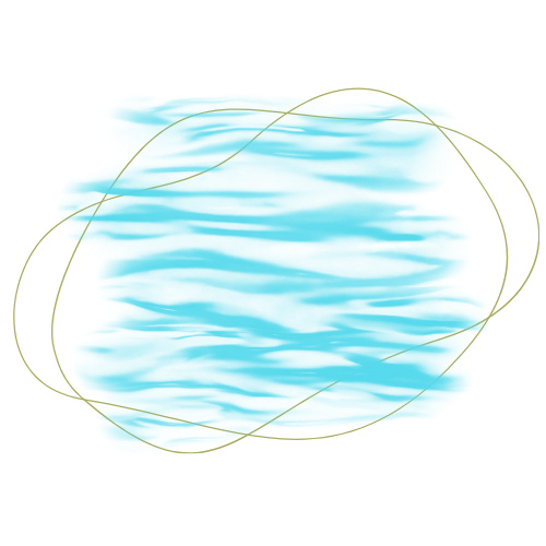 Blue watercolor background with gold abstract lines