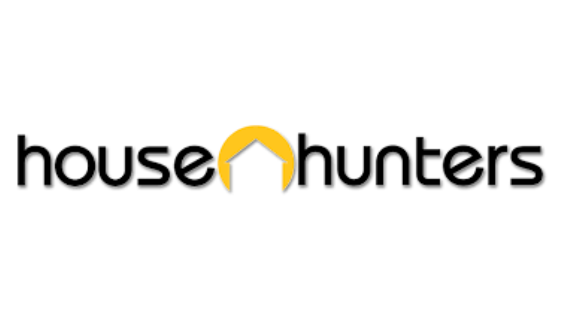 "House Hunters" logo featuring the text with a yellow house icon integrated between the words.