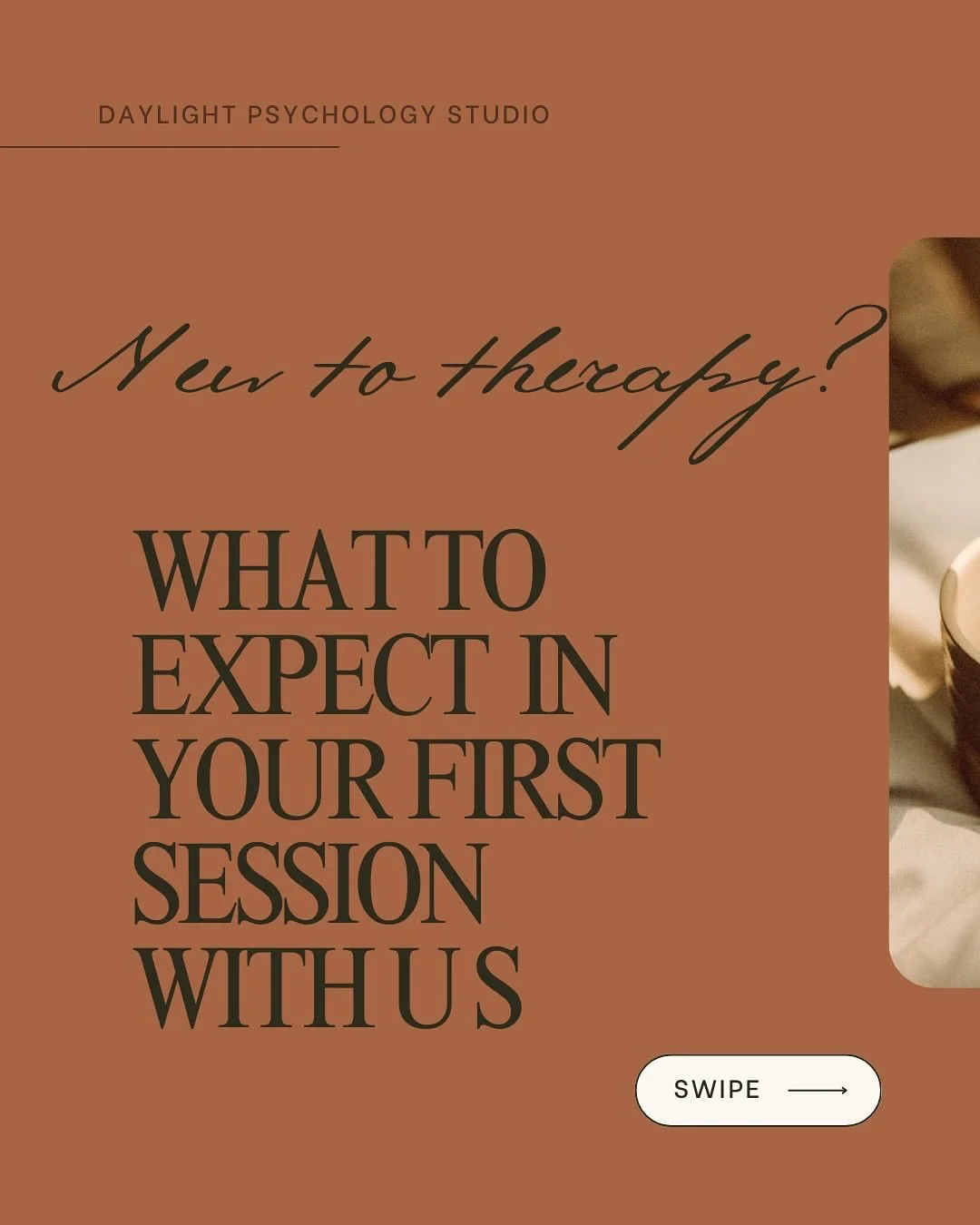 Nervous about therapy? Here&rsquo;s what to expect in our first session ☕️

Feel ready? Contact us on www.daylightpsychologystudio.com