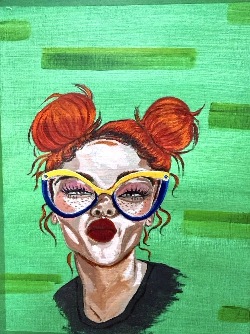 Kiesha- Acrylic and oil on professional paper