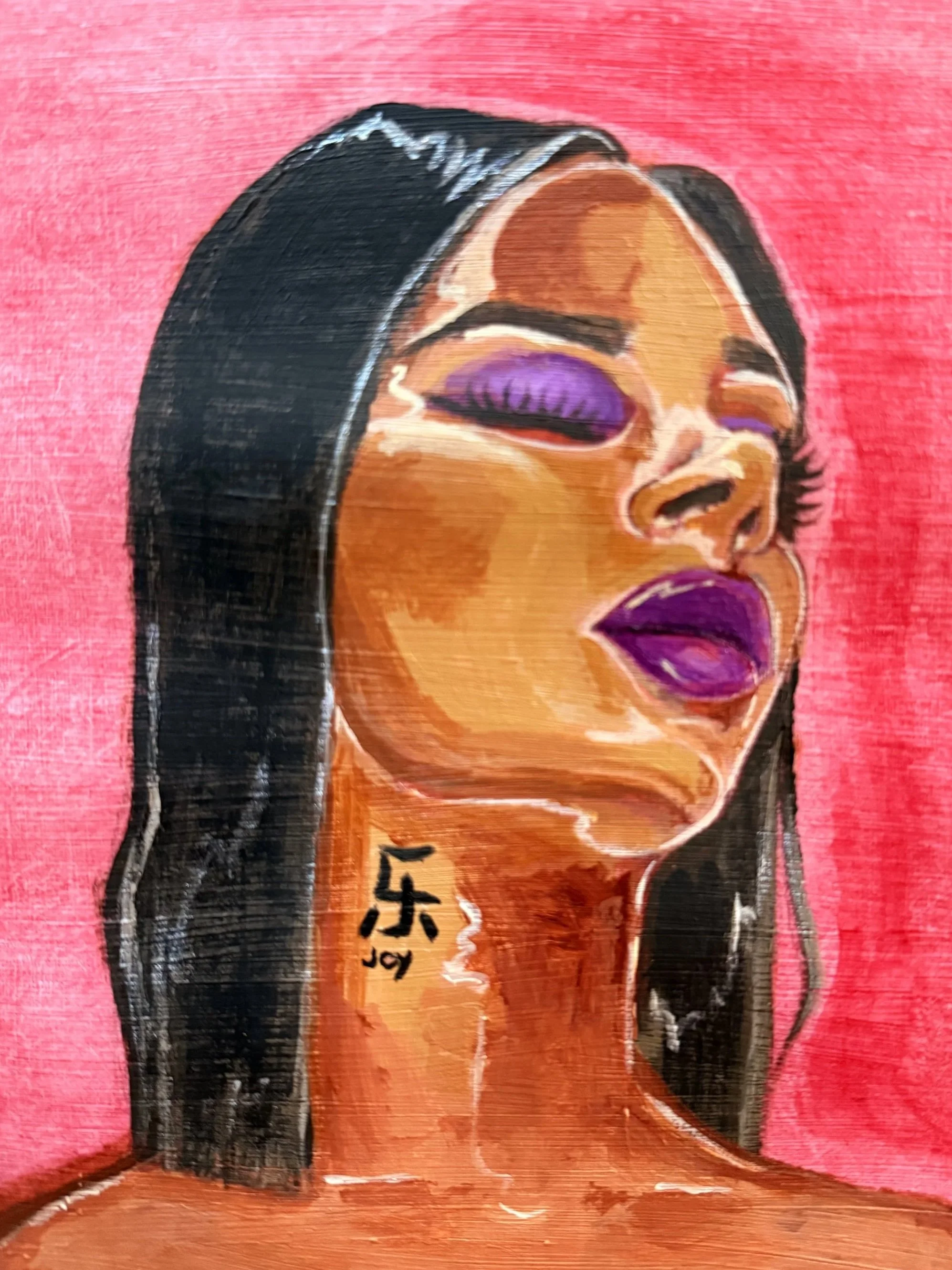 Gina- Acrylic and oil on professional paper