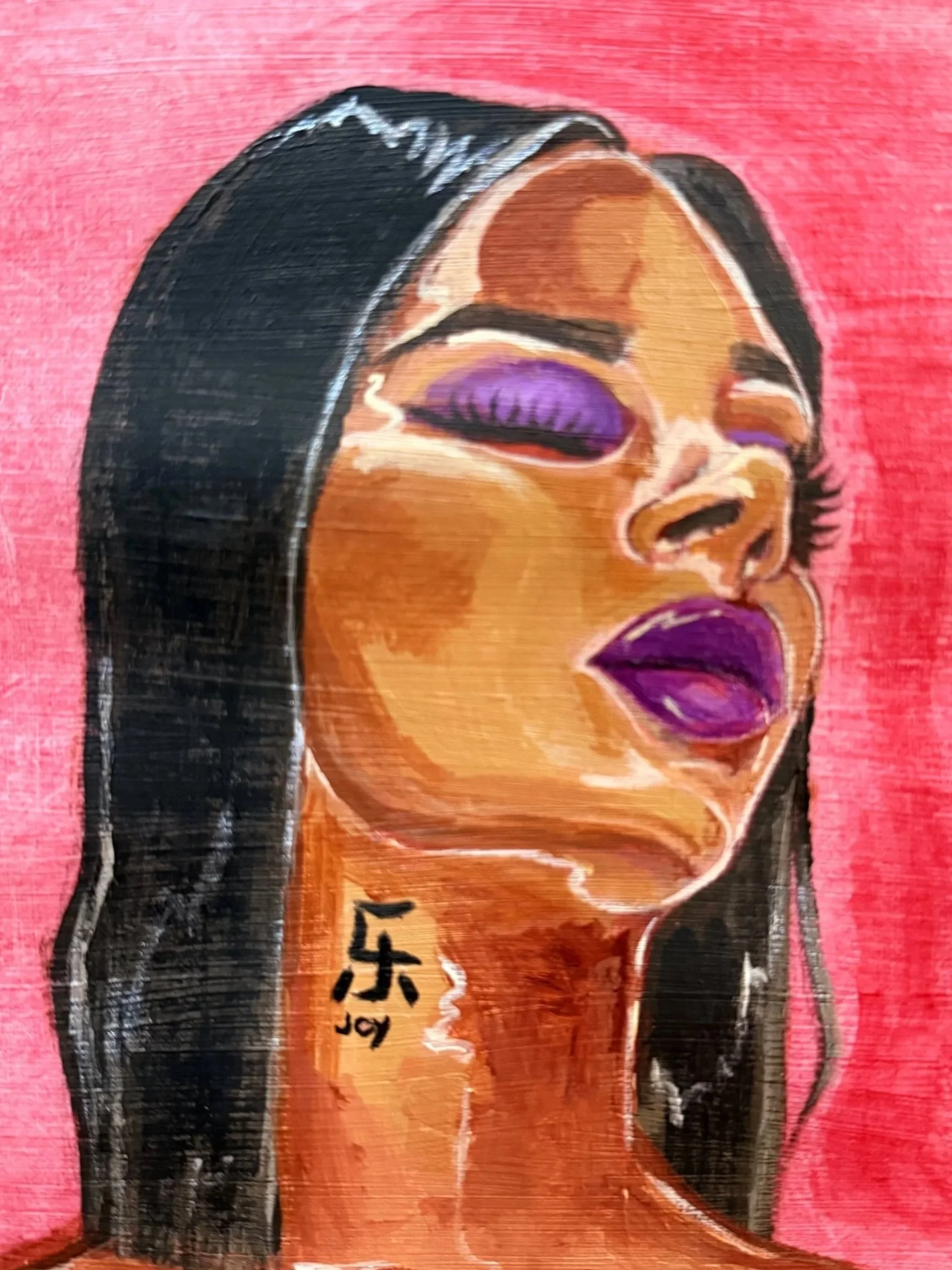 Gina- Acrylic and oil on professional paper