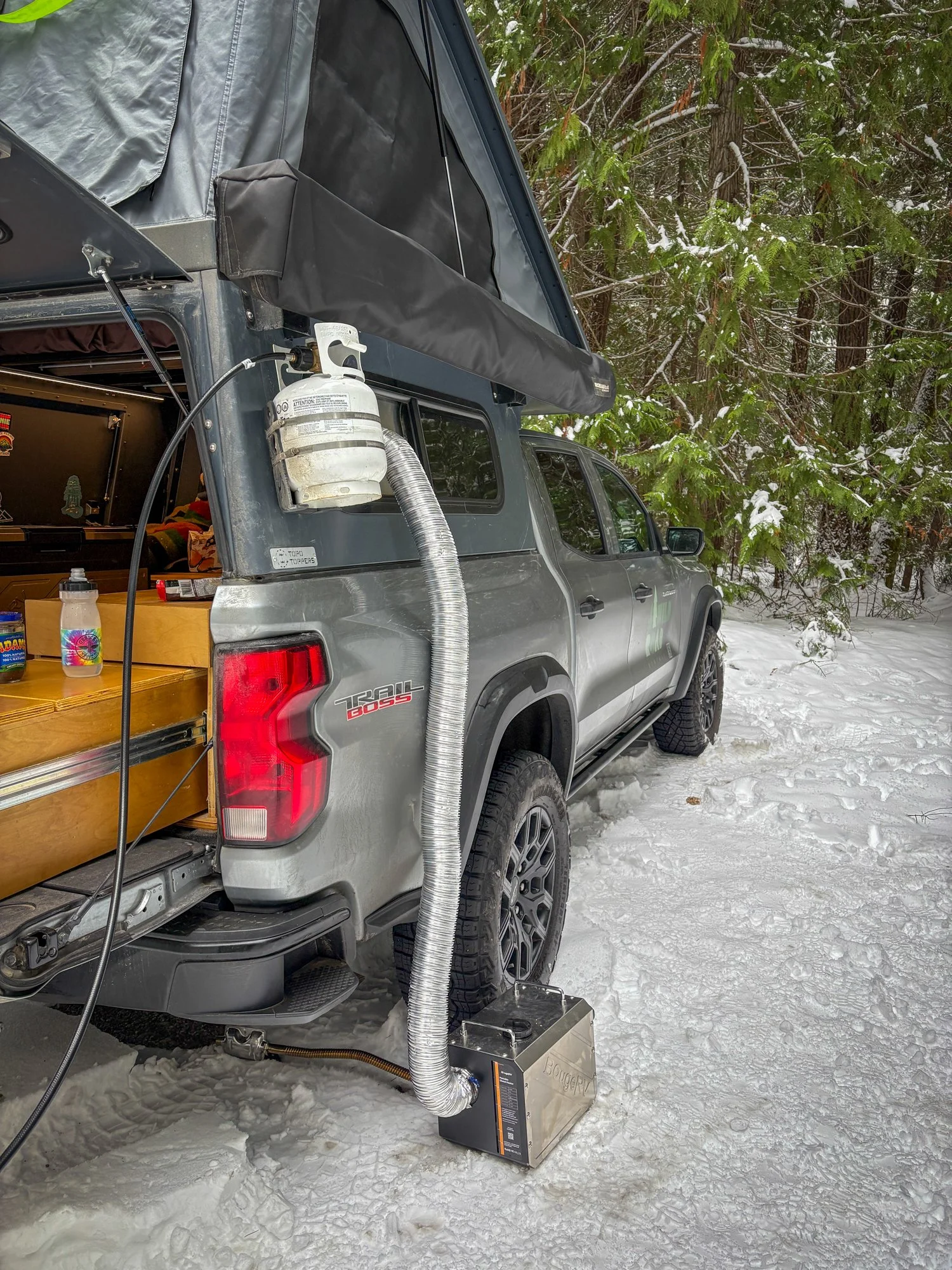 truck camper with BougeRV diesel heater