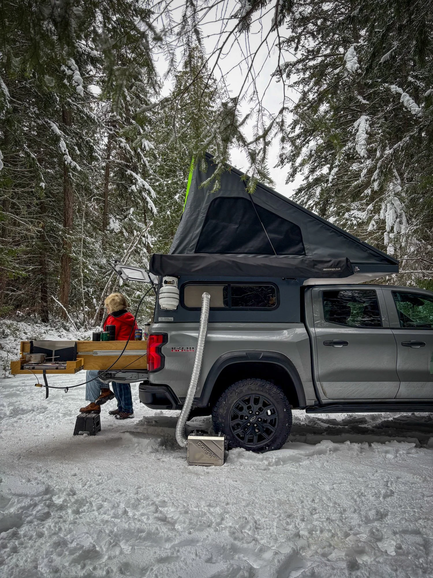 Truck camper with BougeRV diesel heater