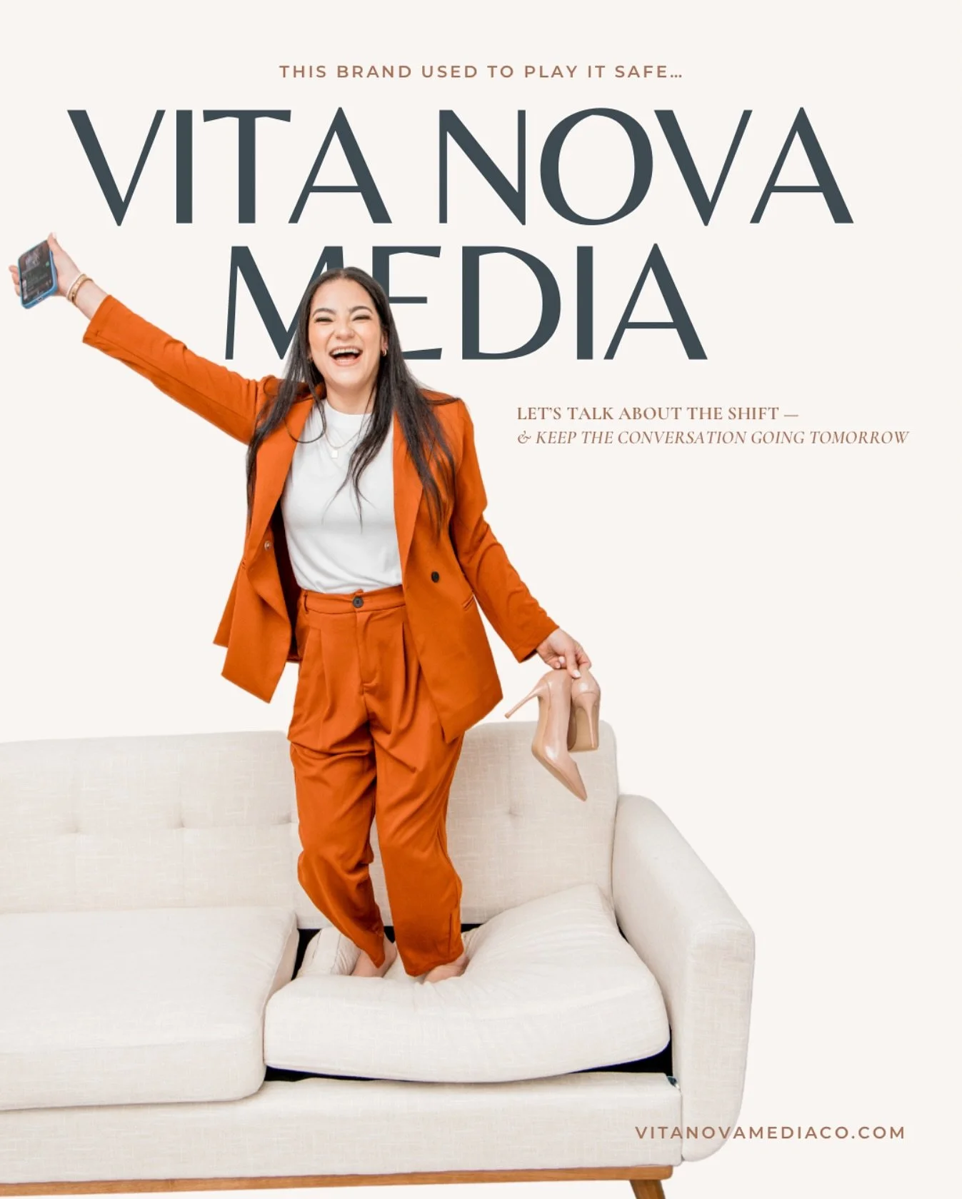 This brand used to play it safe.
Because for a long time, I felt like I had to.

When I first created Vita Nova Media over 6 years ago, I was still deep in a season where &ldquo;professional&rdquo; meant polished, minimal, and tightly controlled.
Esp