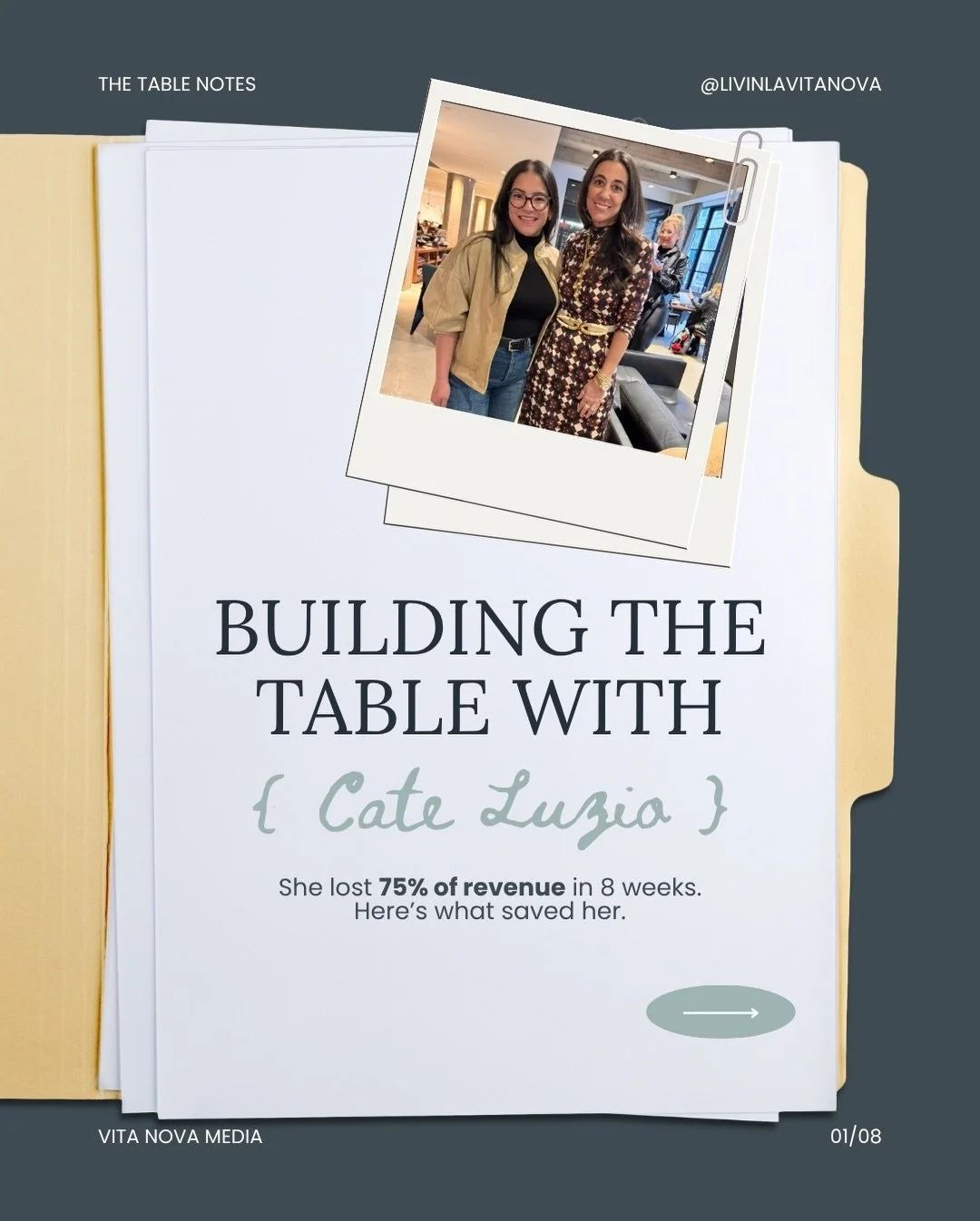 She lost 75% of her revenue in 8 weeks. The thing that saved her company is the thing most founders skip entirely.

BUILDING THE TABLE, spotlight two: @cateluzio 🤍

At female founders day, cate led a session on the importance of having a business pl