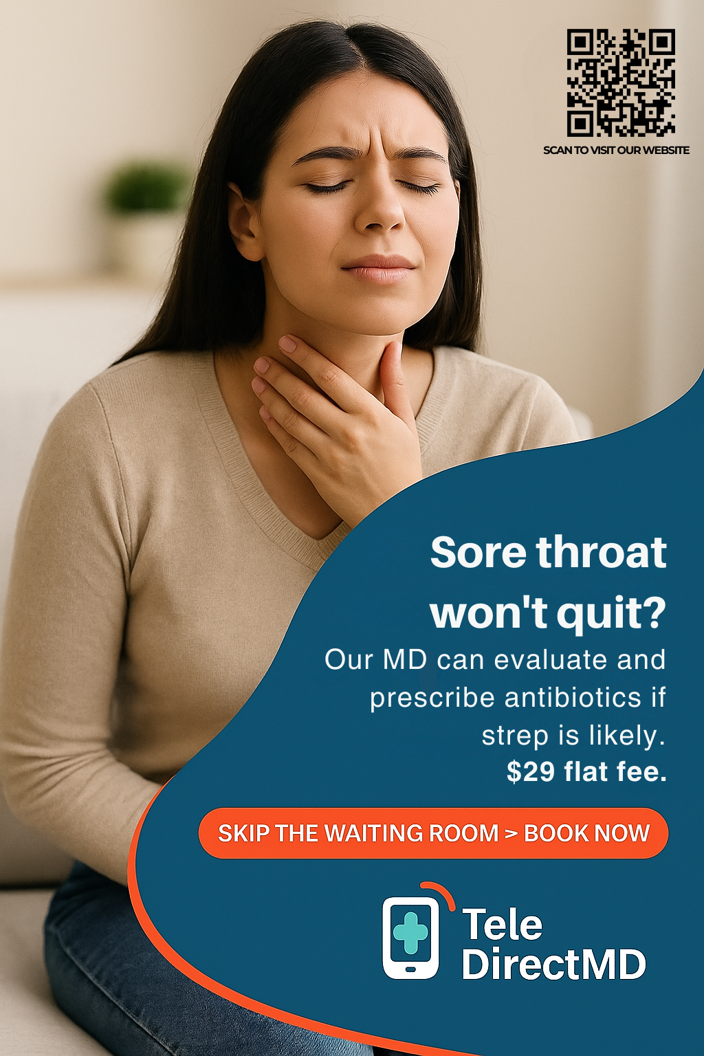 Sore Throat (Adults): Strep vs Viral — When to Test, When to Treat