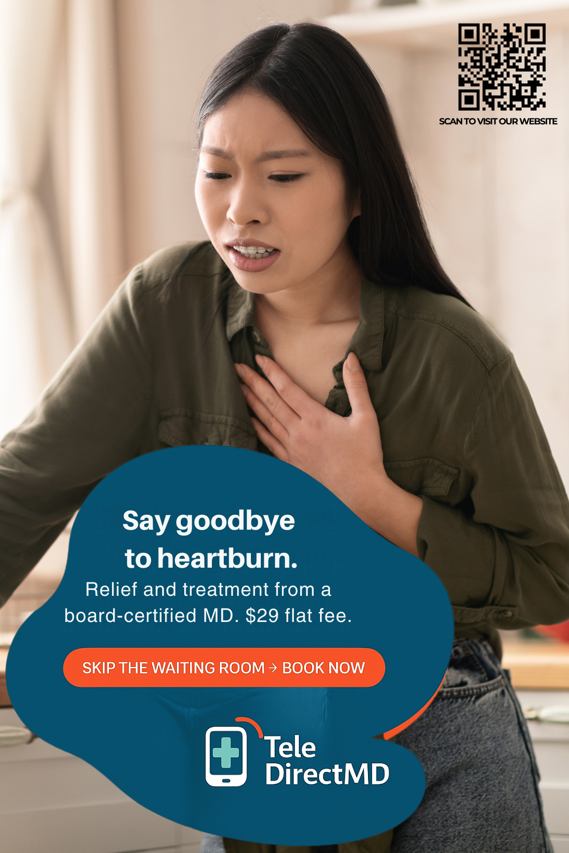 Acid Reflux & Heartburn Treatment Online — Same-Day Relief