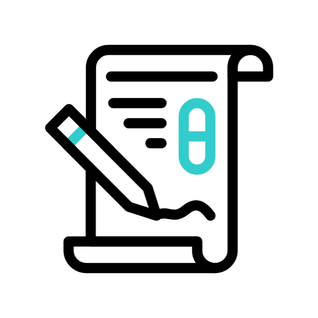 Prescription icon – digital prescription sent to pharmacy