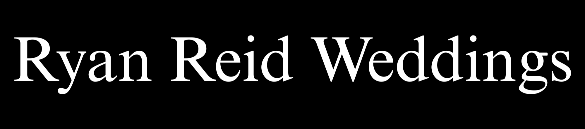 Text reading 'Ryan Reid Weddings' on a black background
