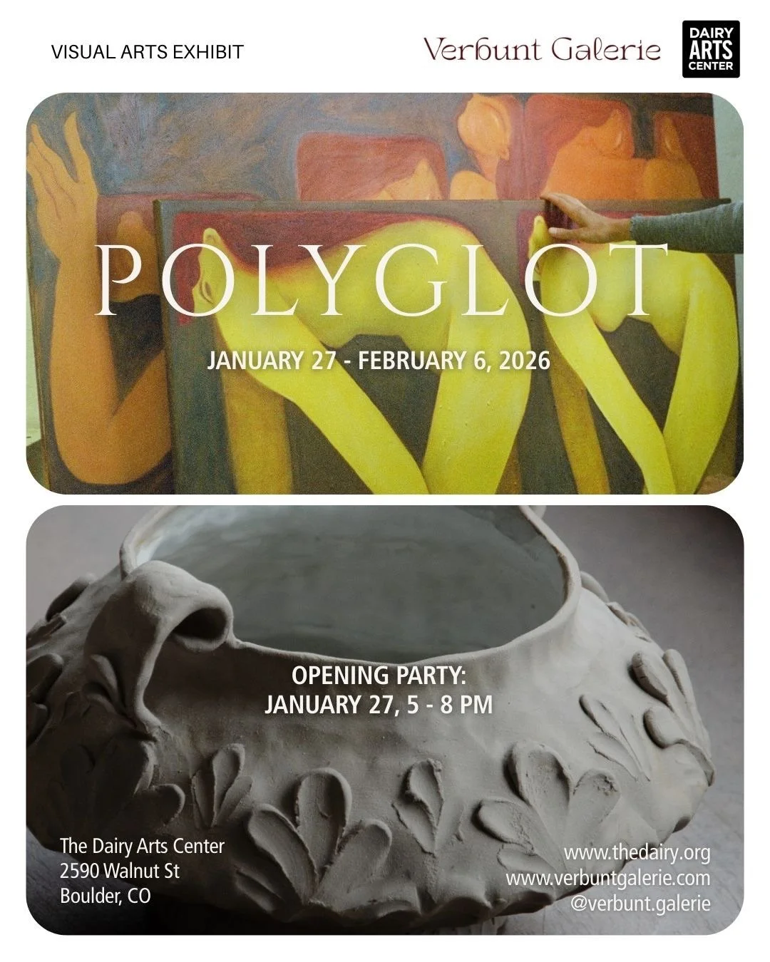 I&rsquo;m thrilled to announce Polyglot, an upcoming exhibition with Dairy Arts Center in Boulder. 🤍

Polyglot brings together artists from around the world working across textile, ceramic, and painting. Each artist works within a distinct material 