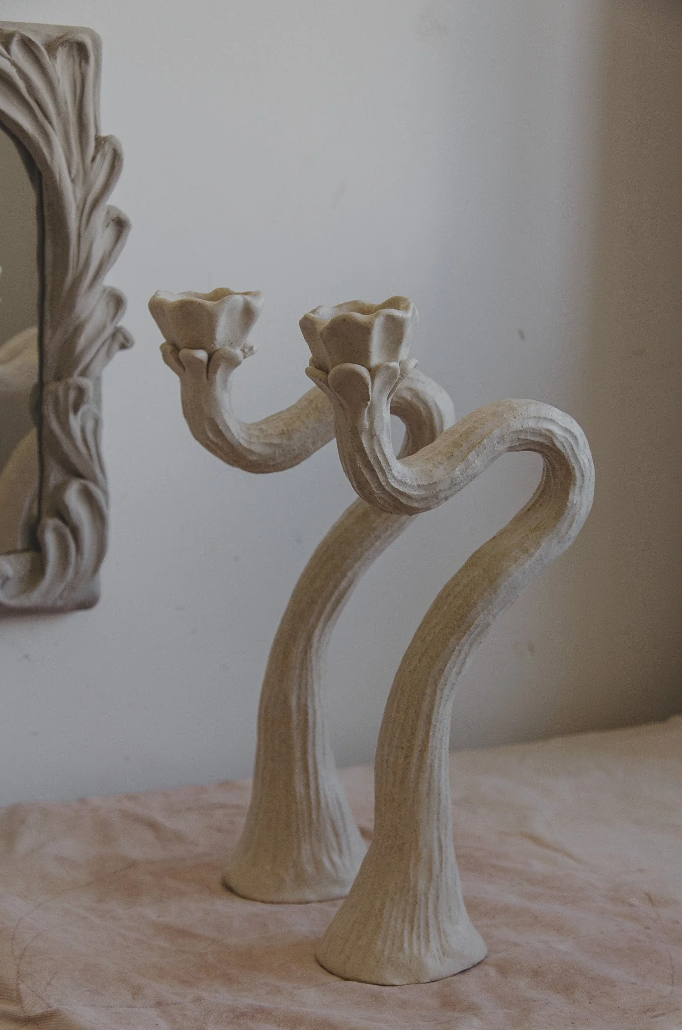 Lava Objects — Desert Flower Candle Holders (beige)