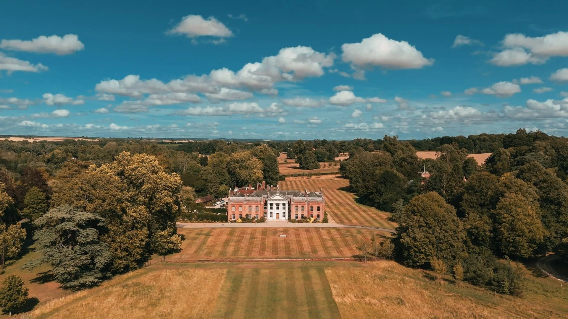 Avington Park aerial drone shot