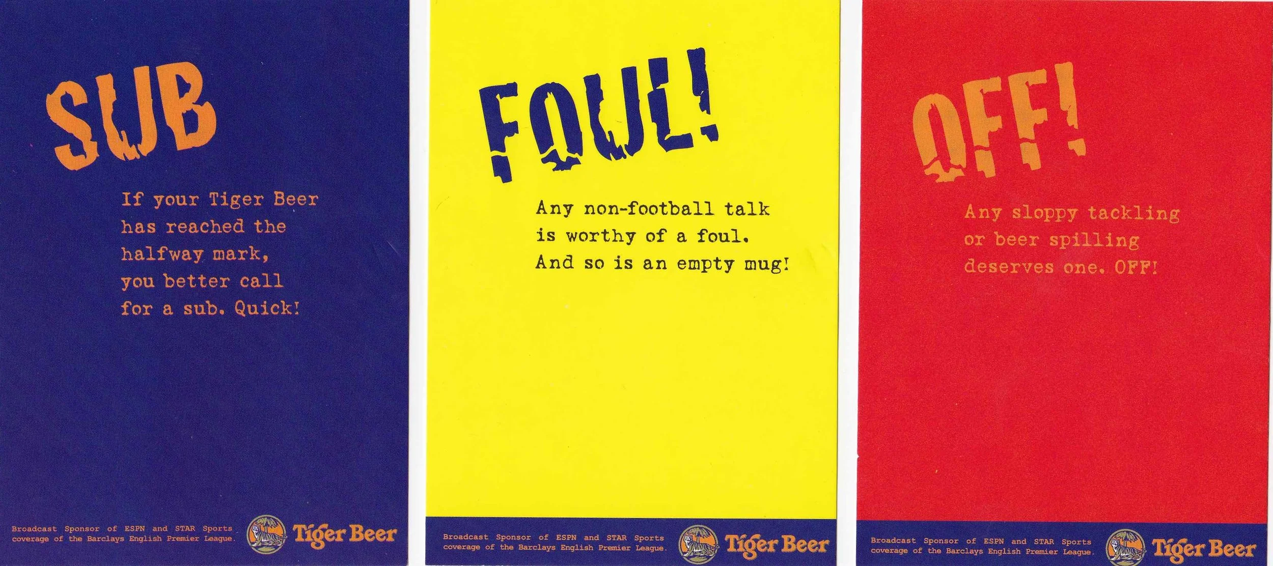 Tiger FC football game cards - written in the tone and voice of 'The Punter' and fan banter