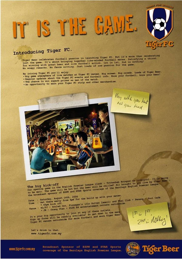 Tiger FC - 1st is 1st, 2nd is nothing