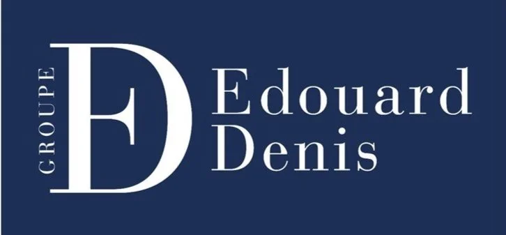 Logo du Groupe Edouard Denis sur fond bleu.