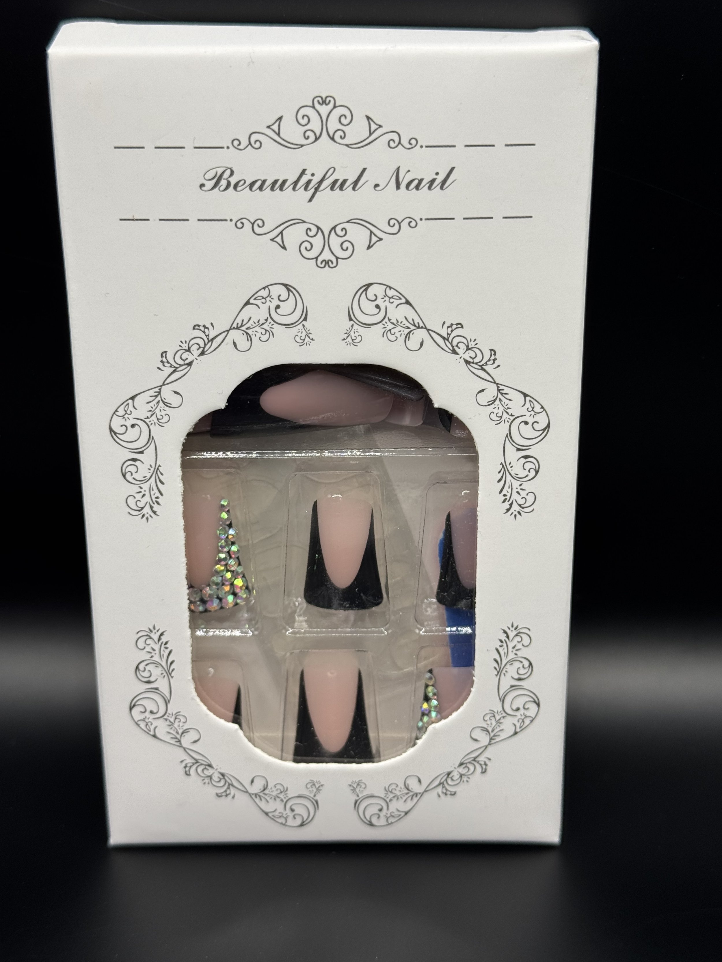 Diamond Noir Press Ons