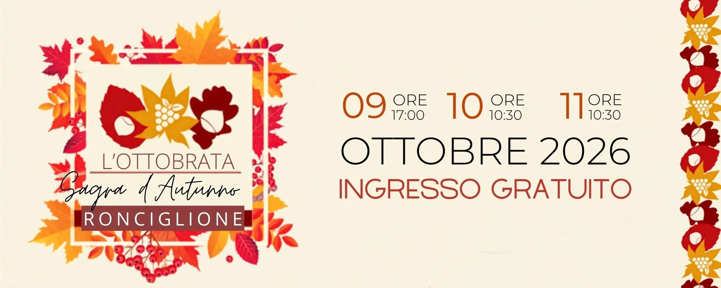 L'Ottobrata — Sagra d'Autunno a Ronciglione 2026 6ª edizione | 9, 10 e 11 ottobre — Borgo Medioevale