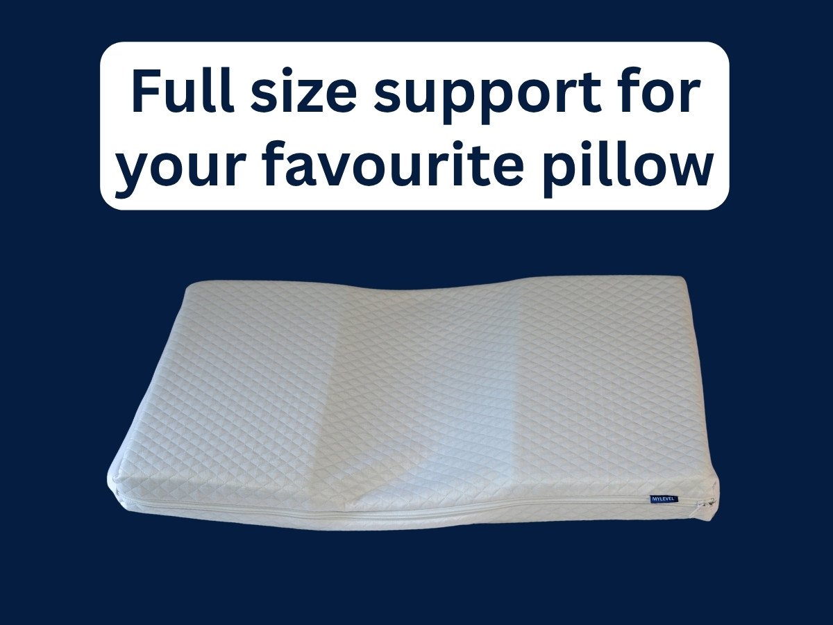 Under pillow with lower central section for back sleeping and higher side sleeping areas