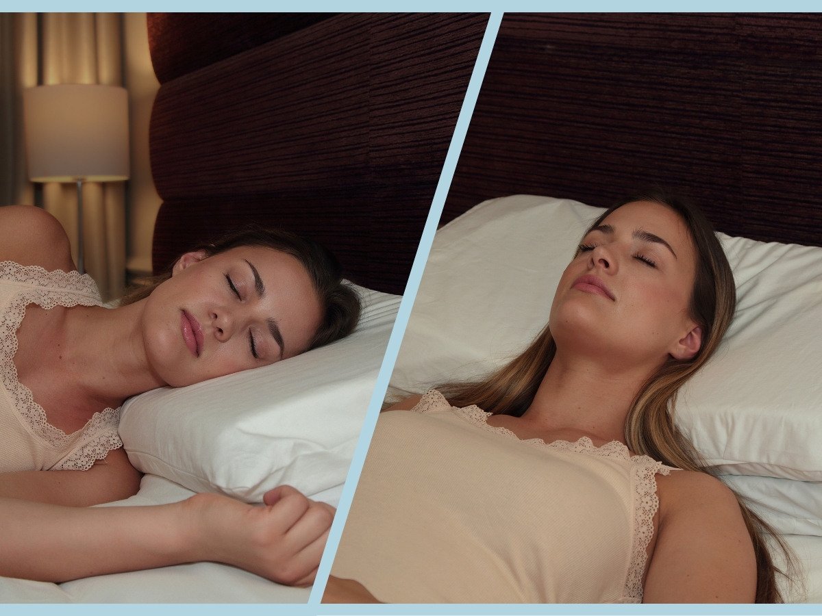 Person sleeping in both side sleeping and back sleeping positions