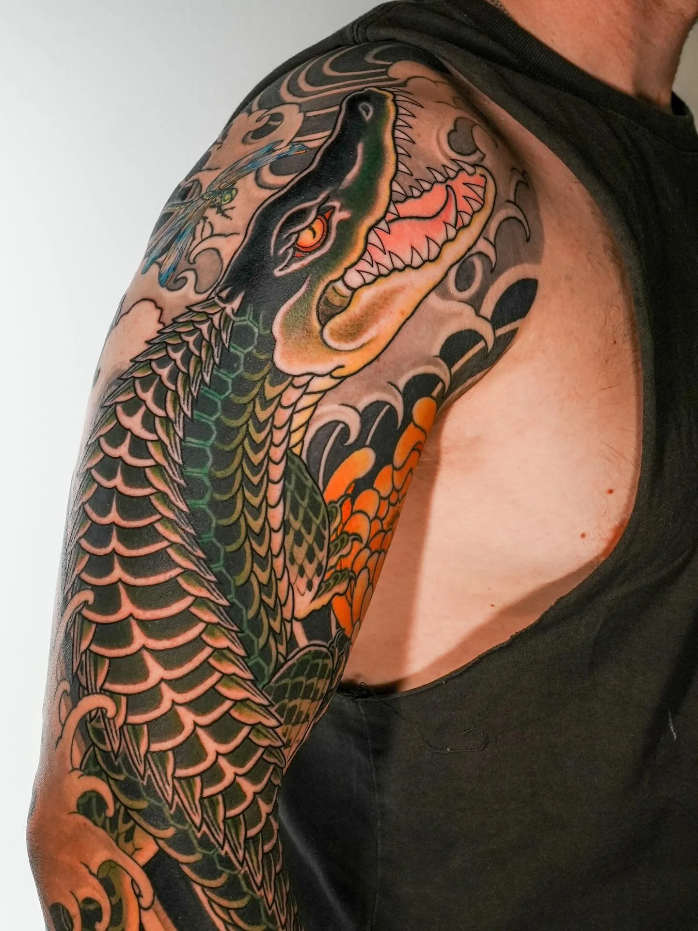 .
Croco sleeve for Reuben.

Thanks for bringing me such awesome ideas.

#japanesetattoo #irezumi #sleevetattoo #jejeink #brisbanetattoo