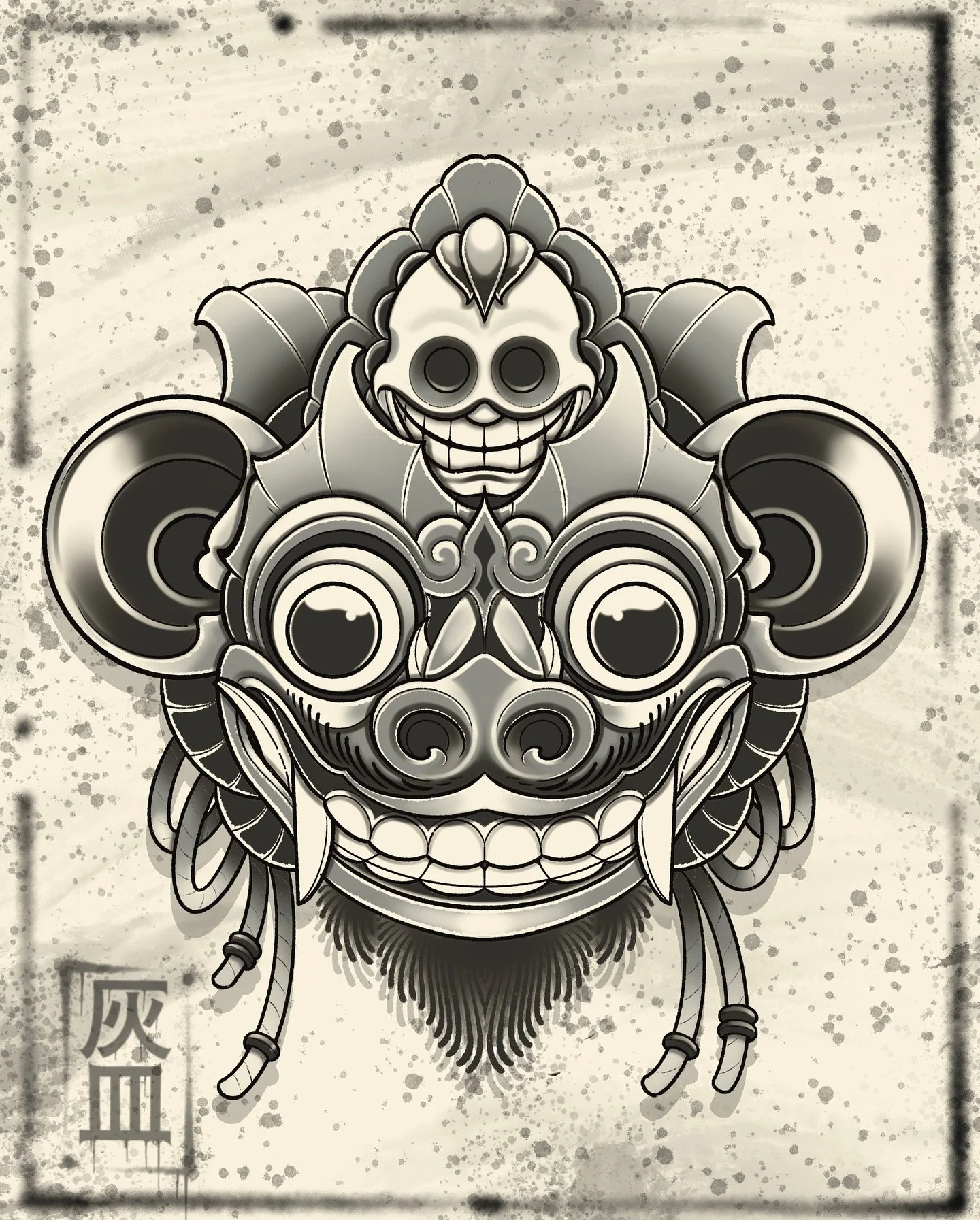 Another Barong mask I drew up a while ago, he&rsquo;s available to be tattooed! So if you&rsquo;re into it, just swing me a message or come by @savepoint_tattoo and have a chat🙌🍻