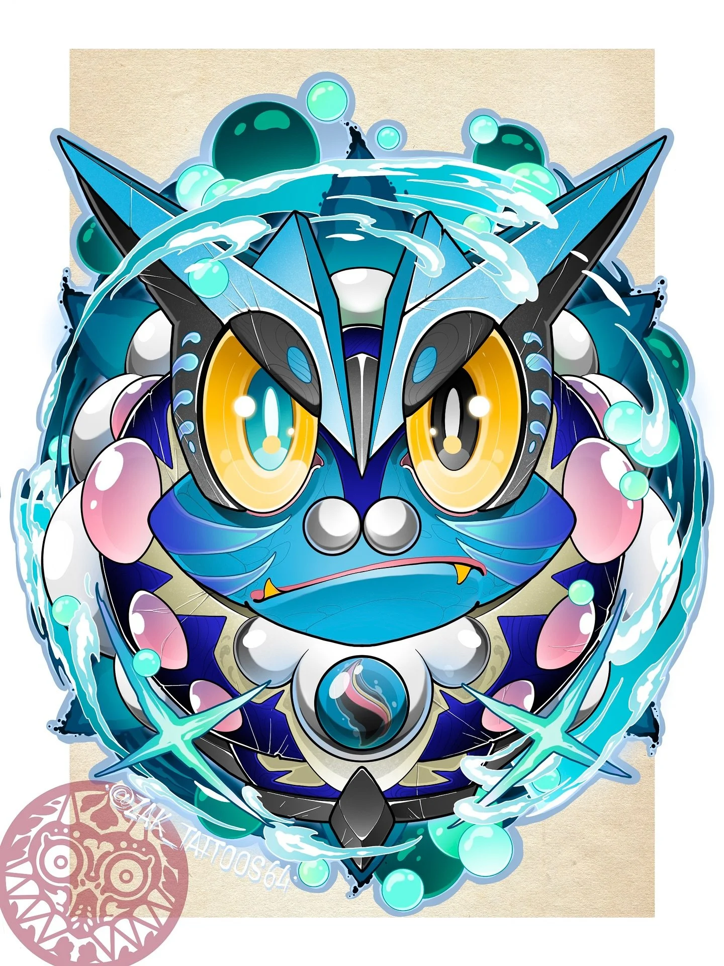 🐸 Mega Froakie 🐸 
I genuinely didn&rsquo;t think much of this new mega design at first, but god damn seein him helicopter around is kinda epic 💫 2/3 sticker designs, I&rsquo;ll be posting up the last one tomorrow! 
.
.
.
.
#tattoo #tattoos #ink #t