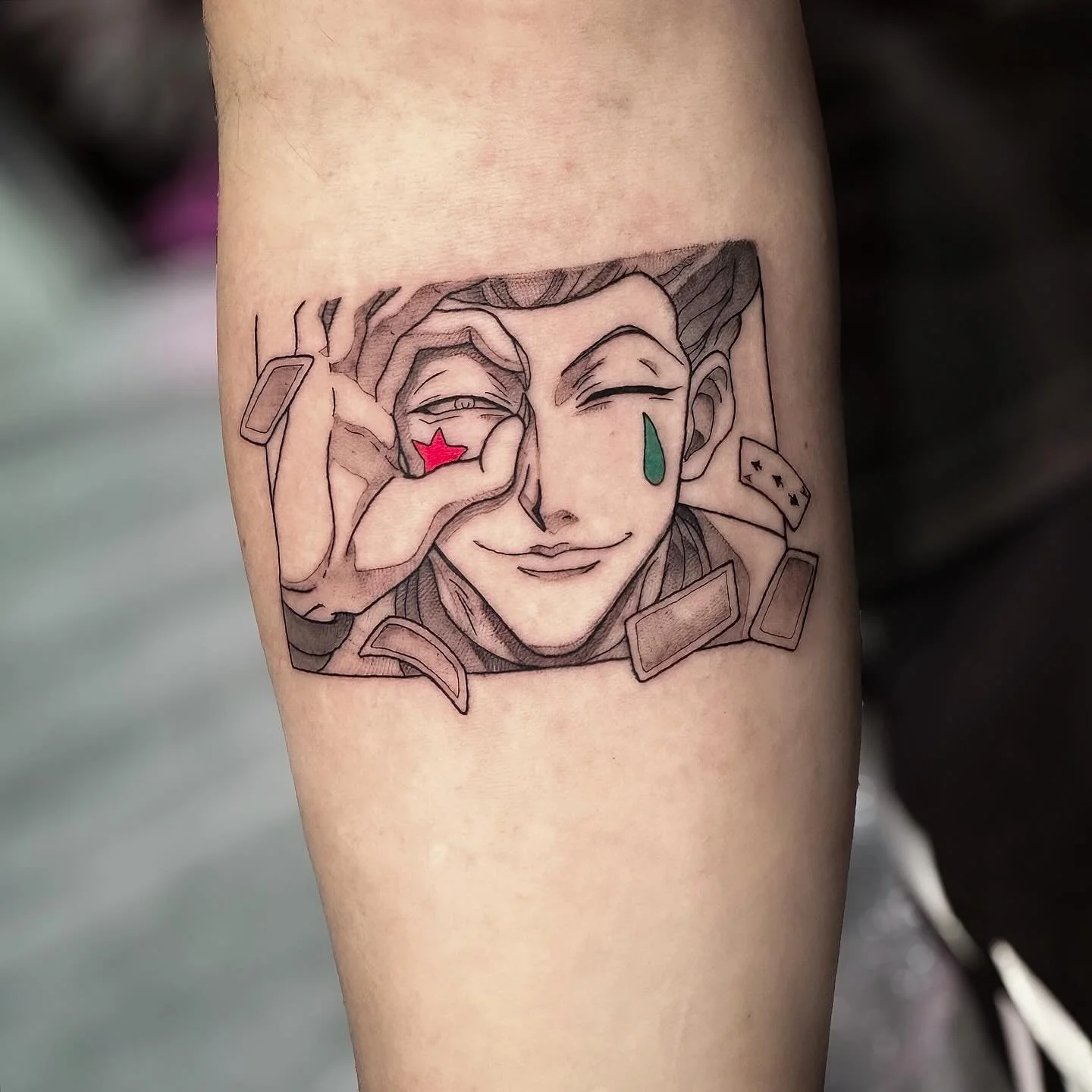 Hisoka ❤️&spades;️

#hunterxhunter #hunterxhuntertattoo #animetattoo #mangapanel #anime #hisoka #hisokatattoo