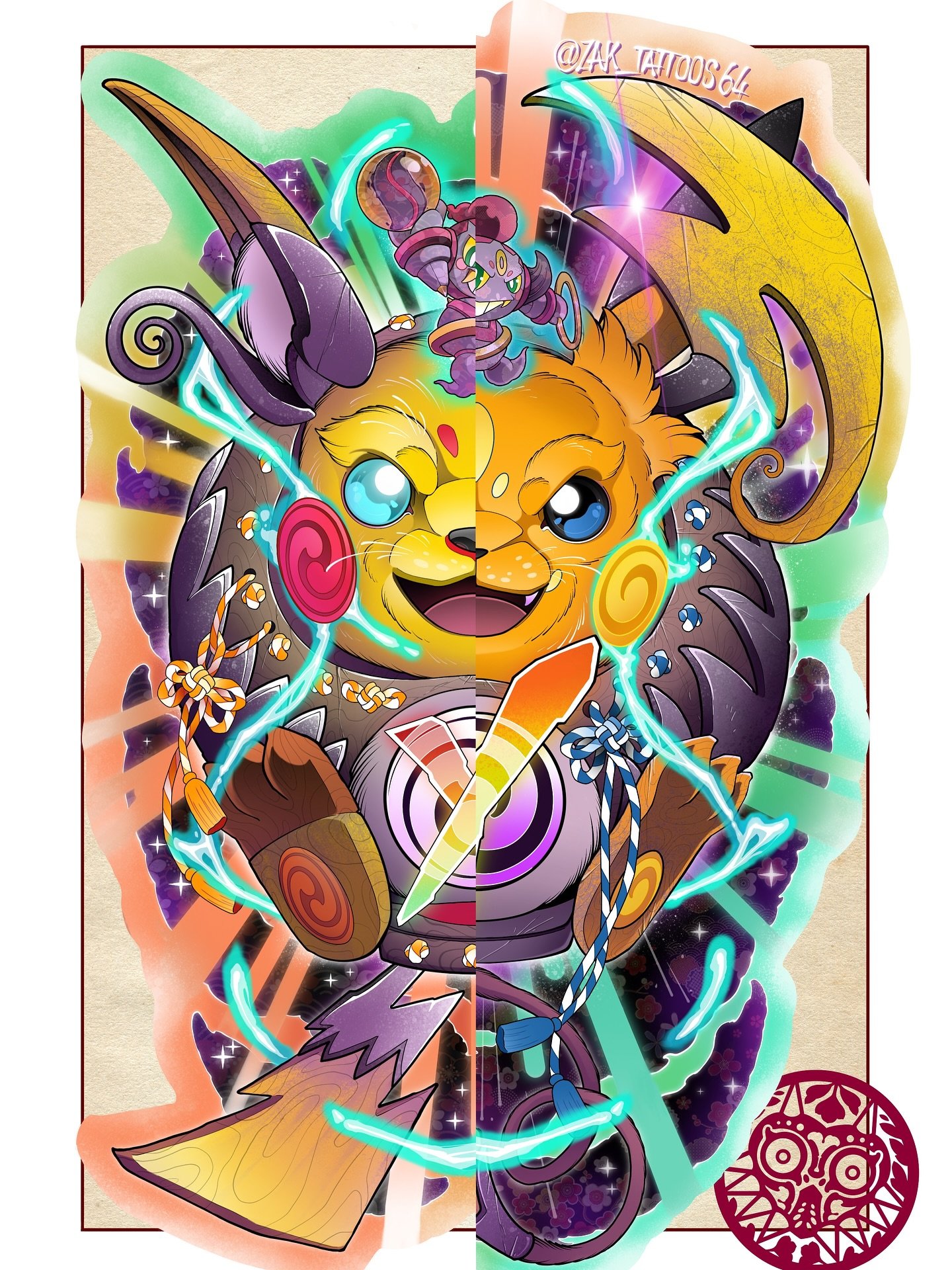 ⚡️ Raichu X &amp; Y ⚡️
New pair of glitter stickers just in time for the ZA dlc! The first batch sold out over the weekend so I&rsquo;ll have these guys available on the web-store by the end of the year, thanks for looking!
.
.
.
.
#pokemon #pokemonz