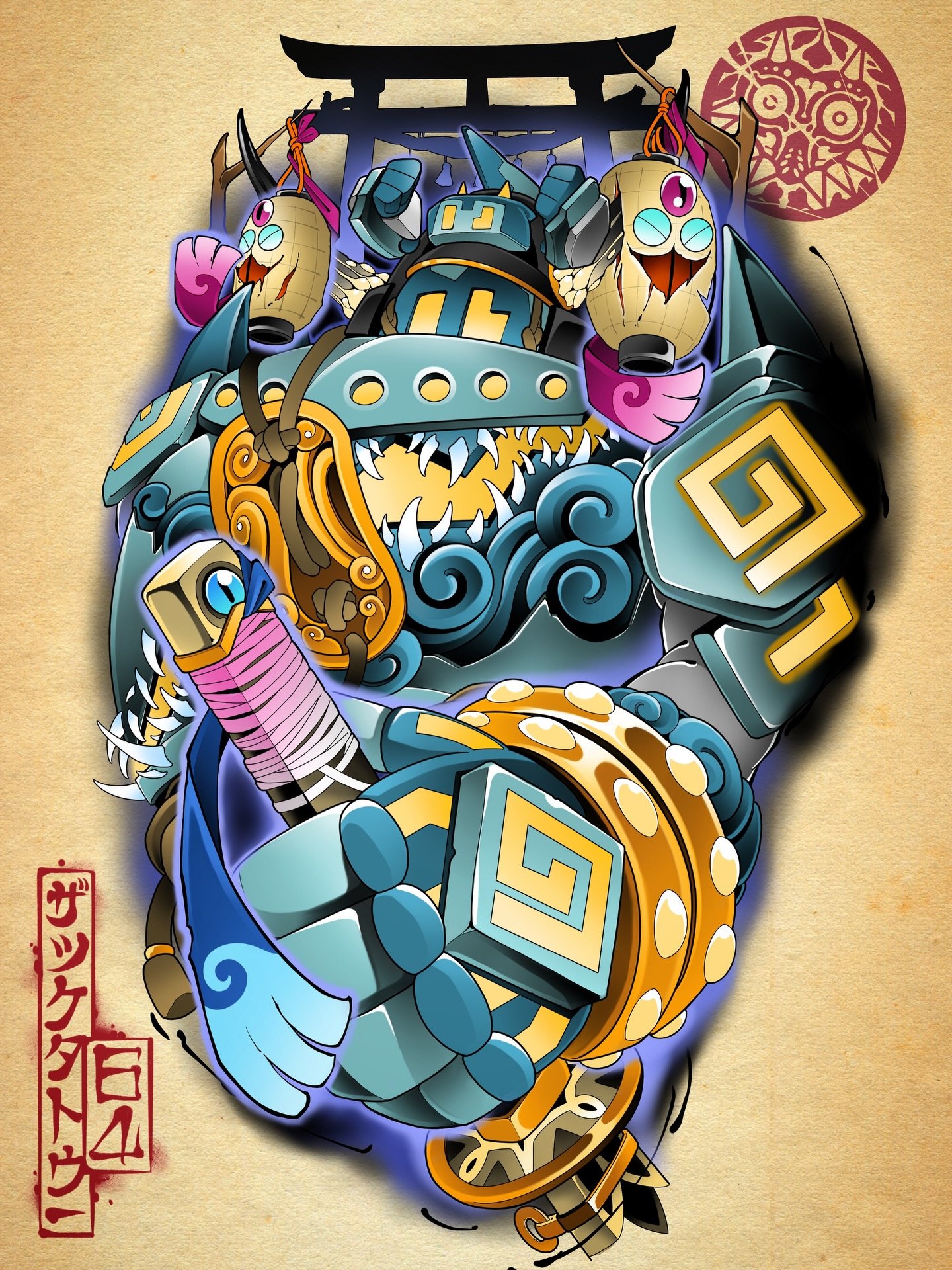 👻🏮 Golurk 🏮👻
I&rsquo;ve been sitting in this piece for aggesss, but he&rsquo;s finally ready! New flash available to be tattooed, thanks for looking! 💫 
.
.
.
.
.
#golurk #pokemon #japanesetattoo #brisbanetattooist #zaktattoos64