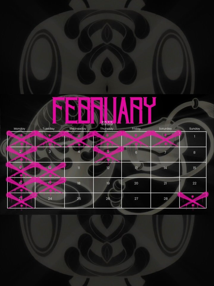 New calendar for February and a bit of fine line from the other week. If your looking to get tattooed next month just check out the dates left open and swing me a message with your idea,placement and the date that works for you🍻 
Located @savepoint 