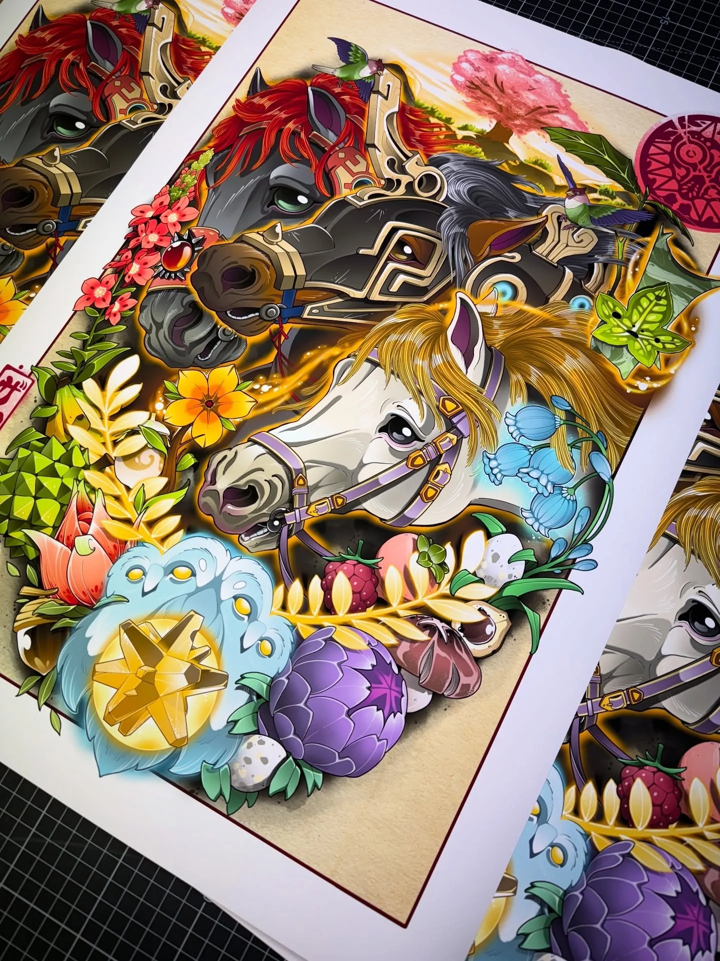 🐎 King Rhoam&rsquo;s Horses 🐎
My contribution for @savepoint_tattoo Year of the Horse show at @netherworldarcade starting tonight! 

I decided to do a Zelda flip on the classic Pharaoh&rsquo;s Horses and fill it with a bunch of Easter eggs, thanks 