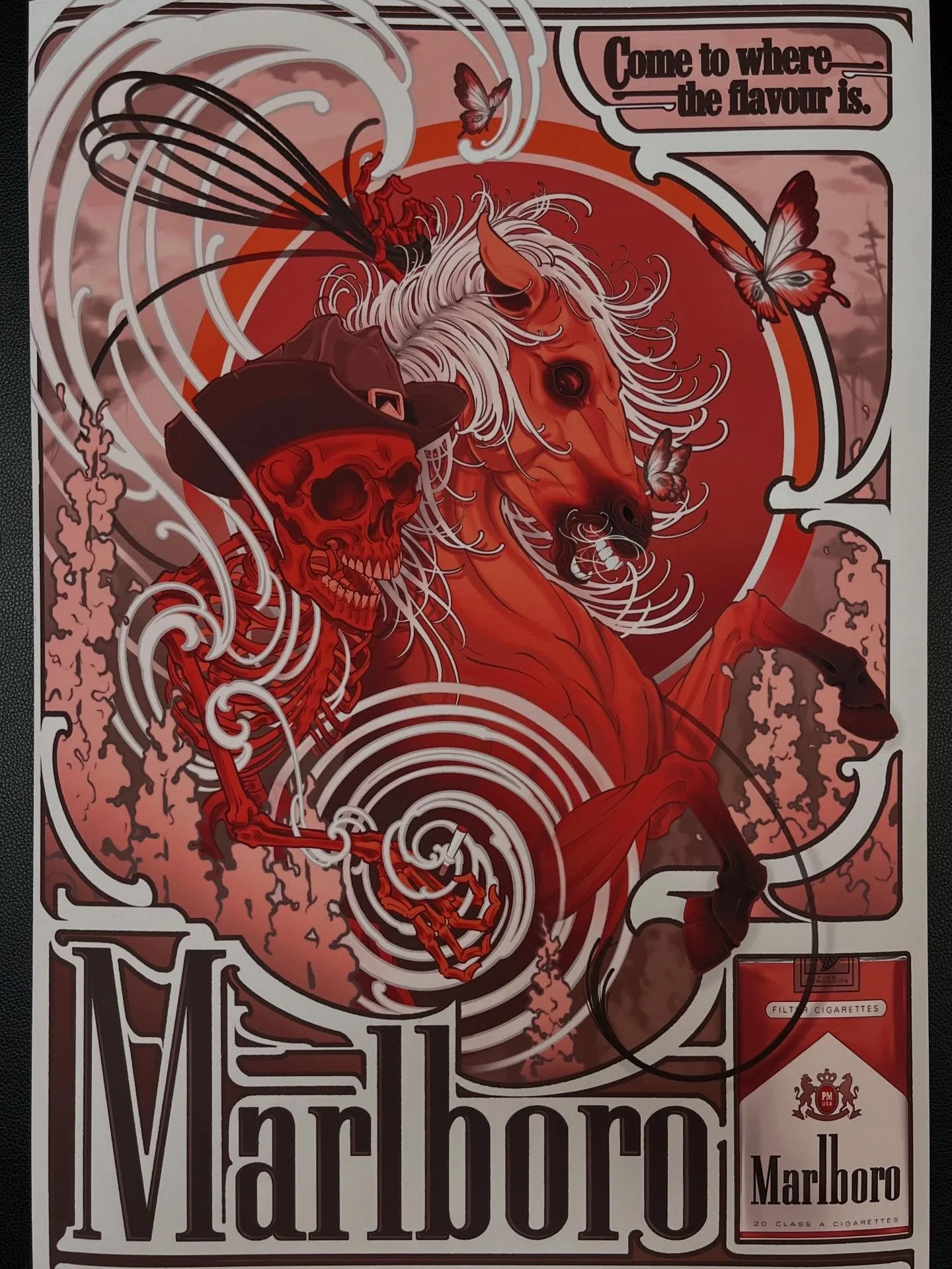 My contribution to the @netherworldarcade x @savepoint_tattoo year of the horse show. This was my take on an old Marlboro advertisement with a sprinkle of art nouveau mixed in. The shows running for a few more weeks so go check it out and grab a beer