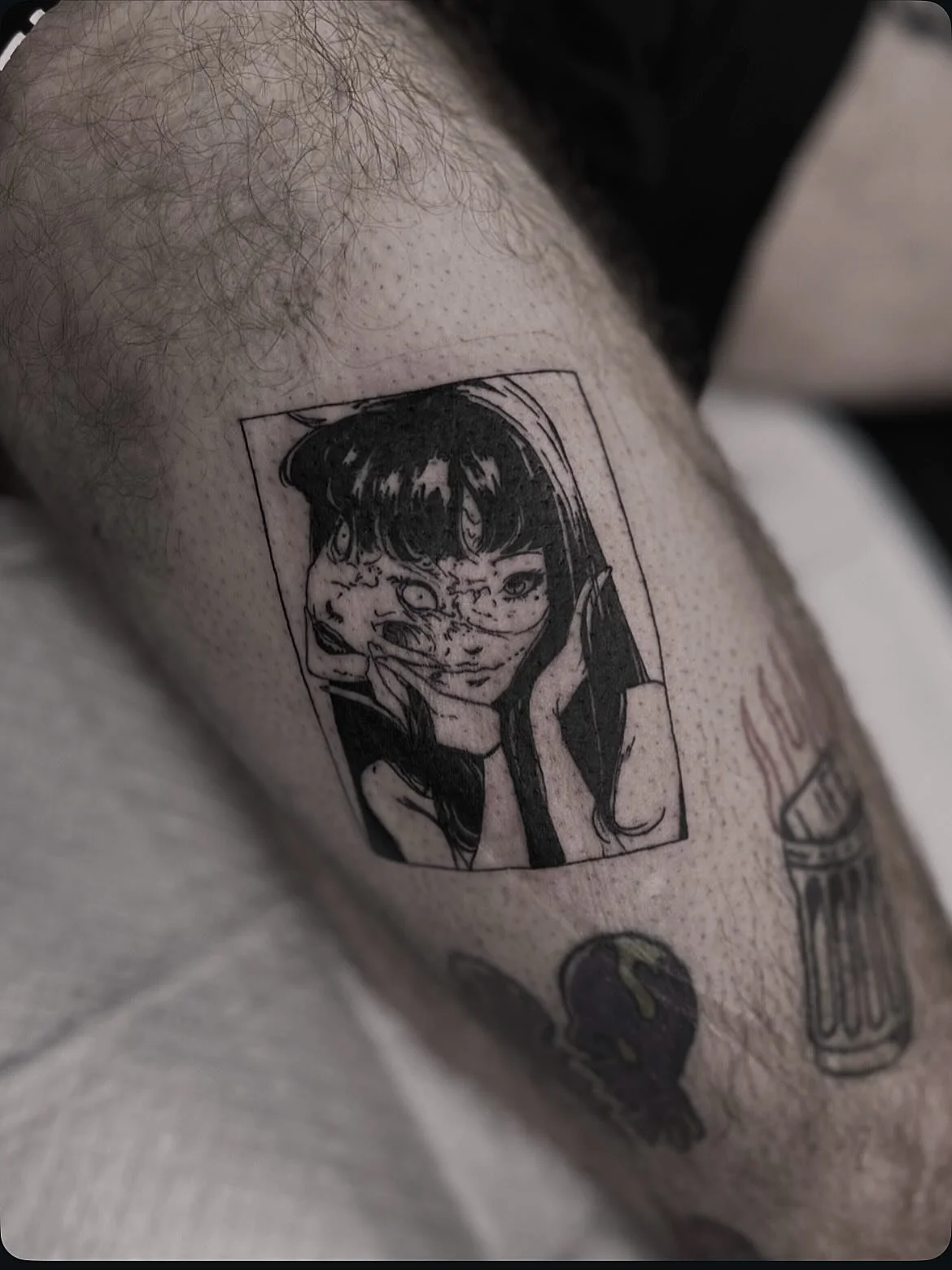 Tomie Kawakami tattoo from the other day. I&rsquo;d love to tattoo more Blackwork/manga inspired pieces, they&rsquo;re always a lot of fun to do. If you&rsquo;re looking to get this style of work done please let me know via Dm or my website (link in 