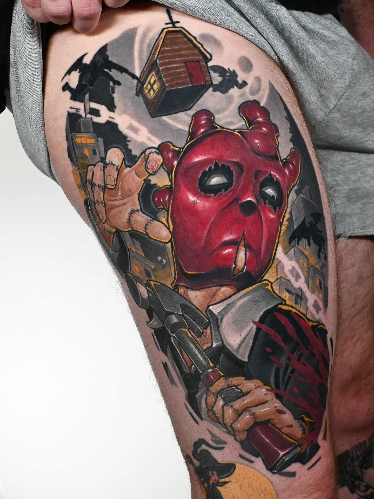 Any day I get to tattoo a Dorohedoro piece is a good day, such a good read from start to finish and can't wait for season 2 of the show! 🍻🍉🦅 Thanks Toby!
 
Done at @savepoint_tattoo 
@metalfingers.com.au 
@tigerspitbalm.au 
@the.unclebobs 
 
#bris