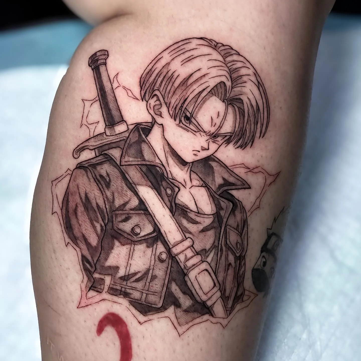Trunks 🖤 for hinny, thank you!
Done at @savepoint_tattoo 

#trunks #trunkstattoo #dragonballz #dragonballztattoo #animetattoo