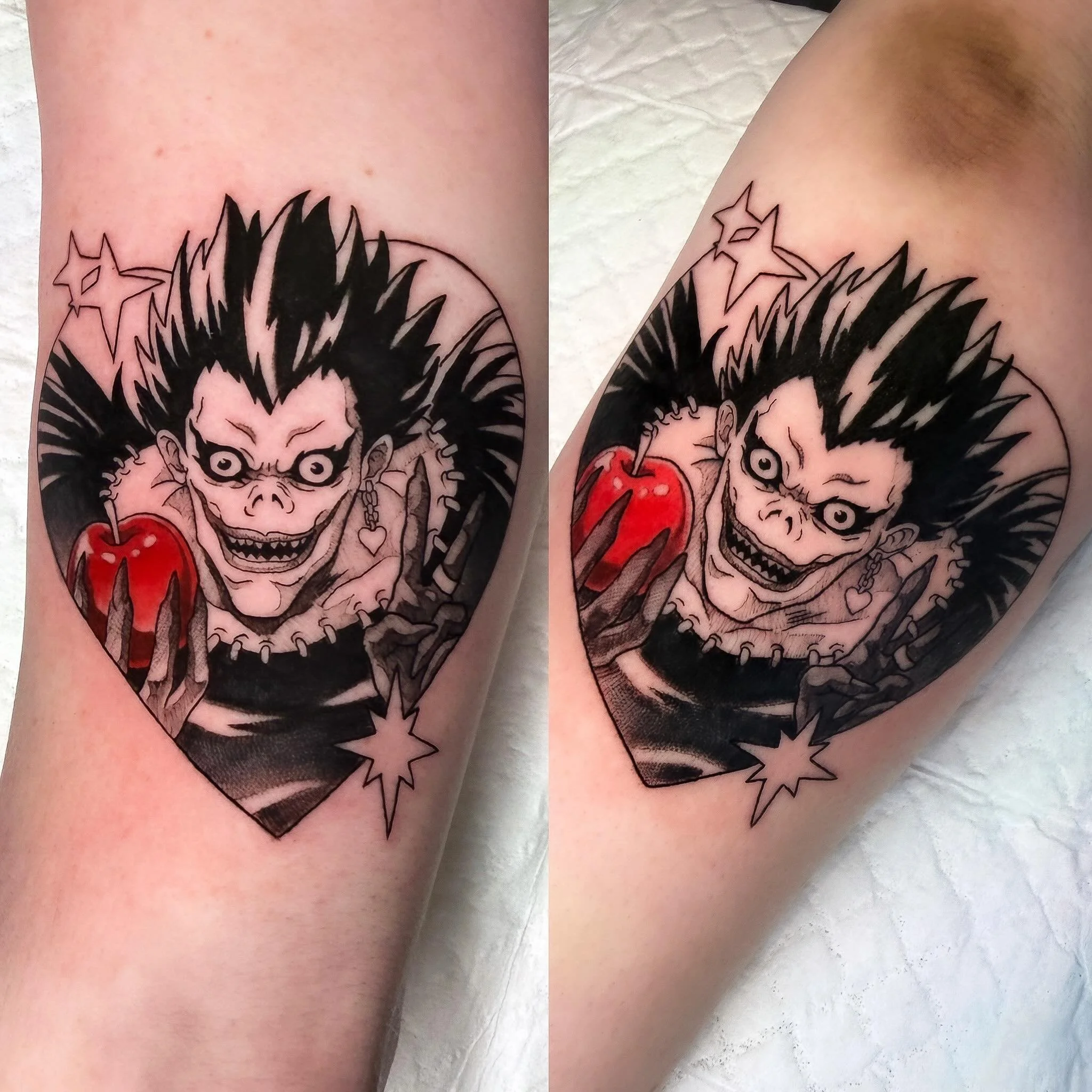 Some matching Ryuk tattoos for two lovely friends ❤️

#ryuktattoo #deathnotetattoo #animetattoo #ryuk #deathnote