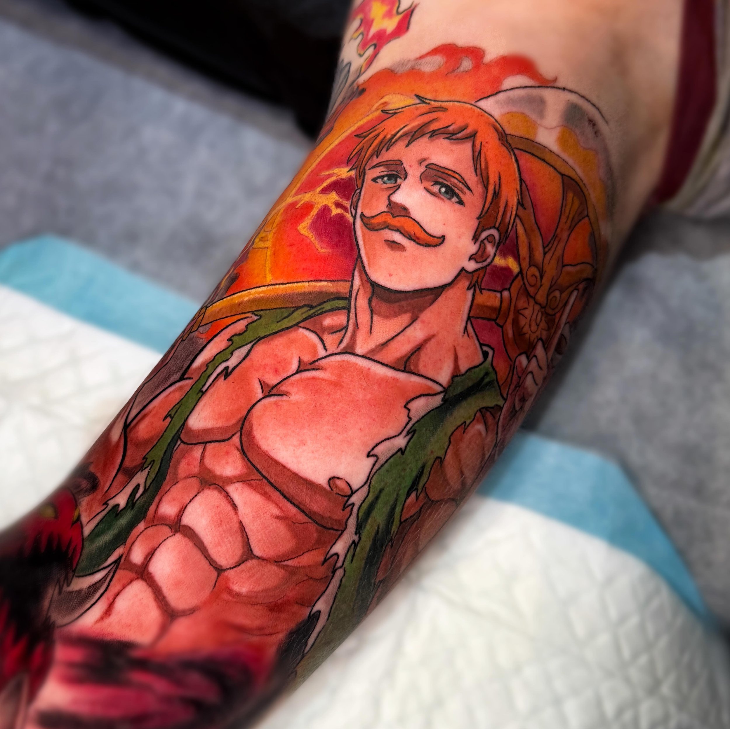 The goat Escanor, for Fenton ☀️ thank you! 

#esacnortattoo #sevendeadlysins #animetattoo #escanor