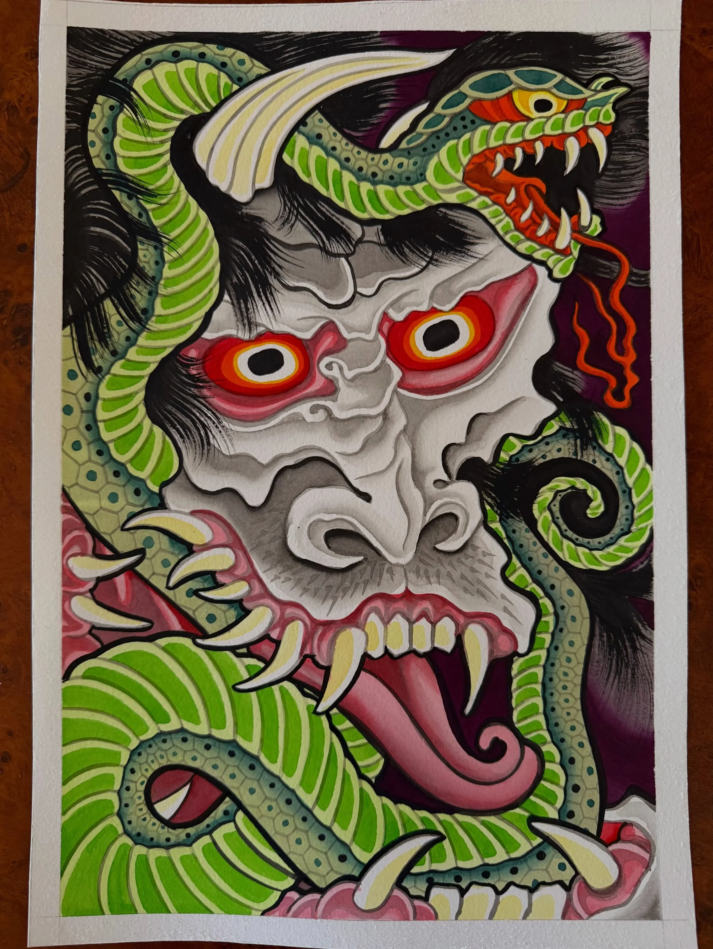 Really fun painting this one up! Could also be tattooed if it goes really large scale 👹
