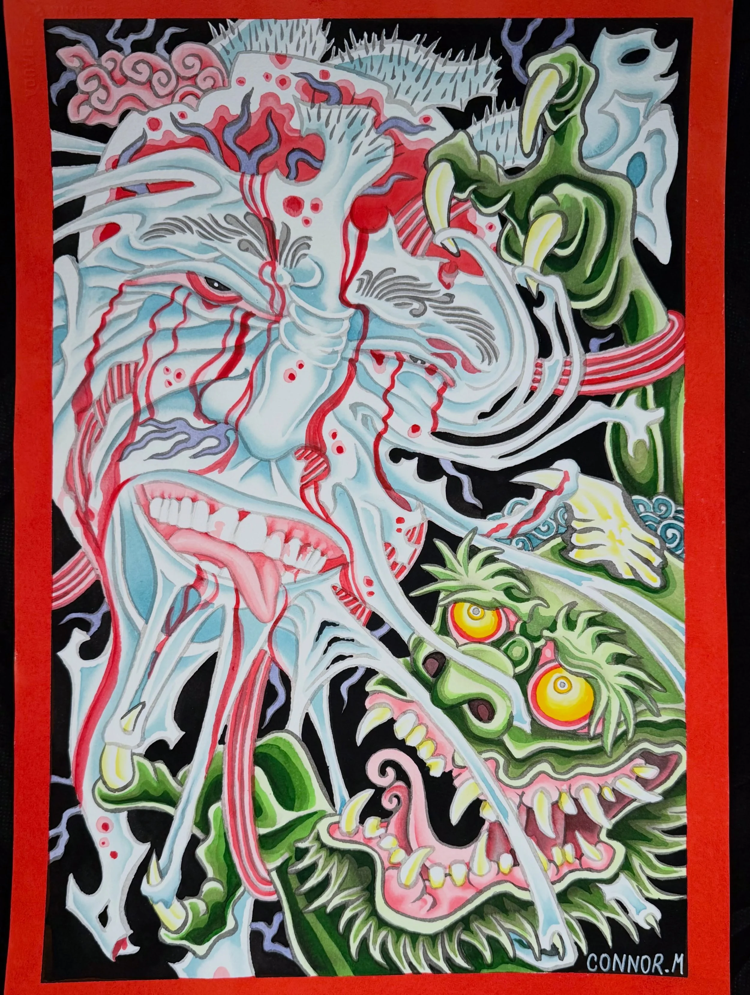 My entry into @neon_buddha_brisbane latest exhibition defilements of the mind.
Massive thankyou to @clint_steele and @blackeyesandblueskies for putting these awesome shows together and bringing together all these awesome artists. 
This painting is st