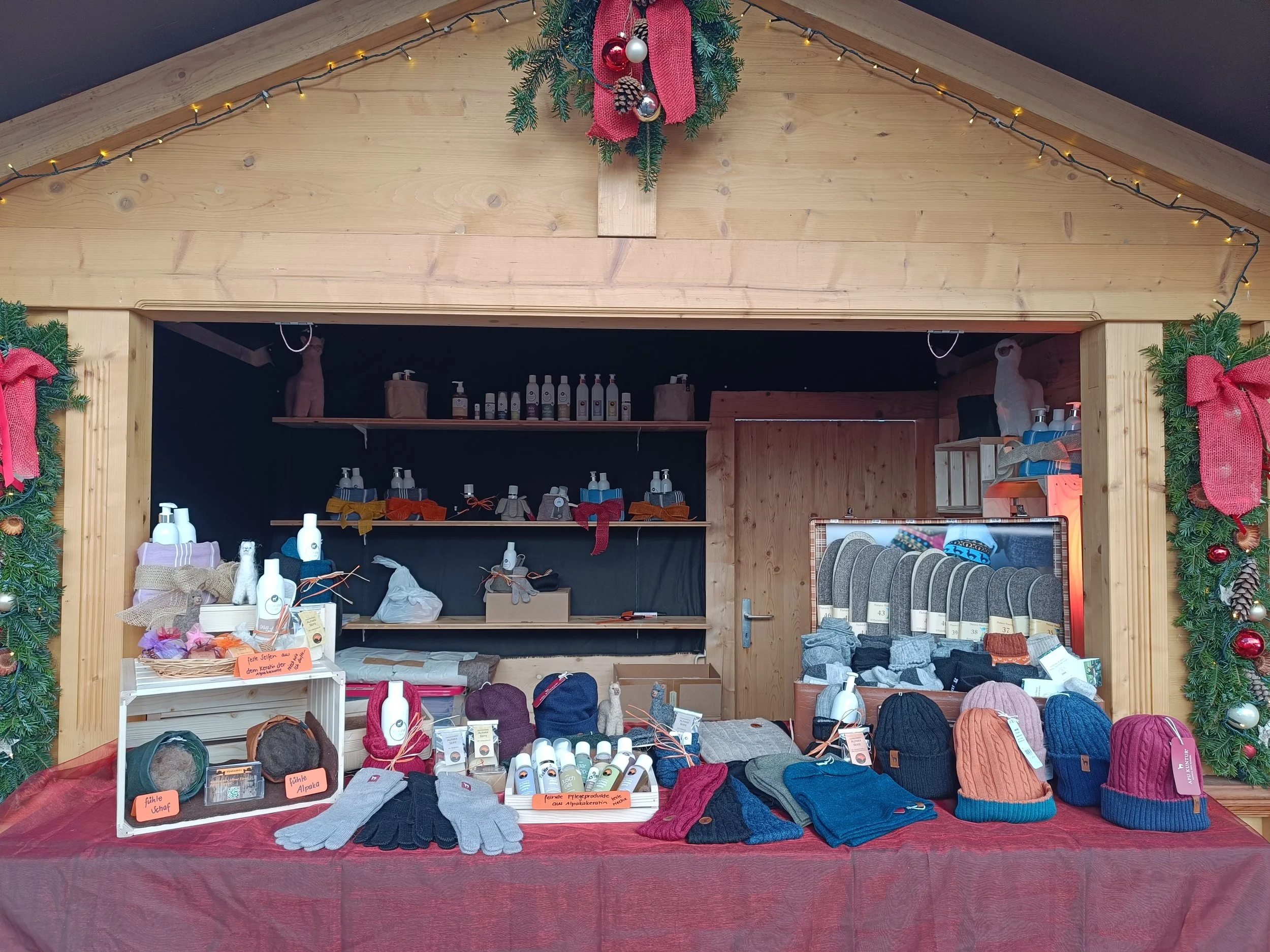 Verkauf unserer Produkte auf dem Markt.