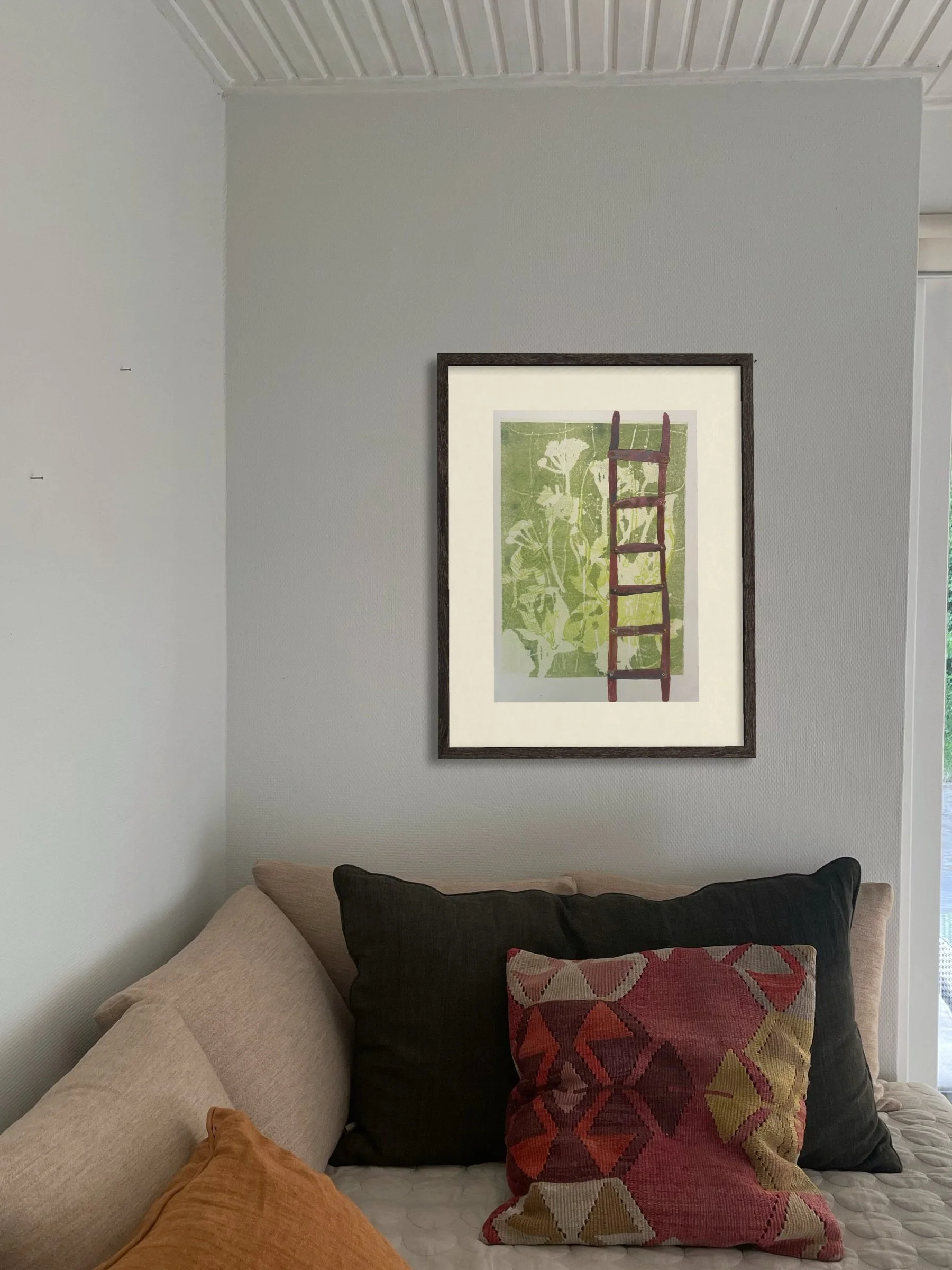 Mixed media. Plantetryk og collografi.
Den er i min netbutik og uindrammet. Kontakt mig, hvis jeg skal st&aring; for indramning.

#grafik #bastholmbilledkunst #kusttilhjemmet