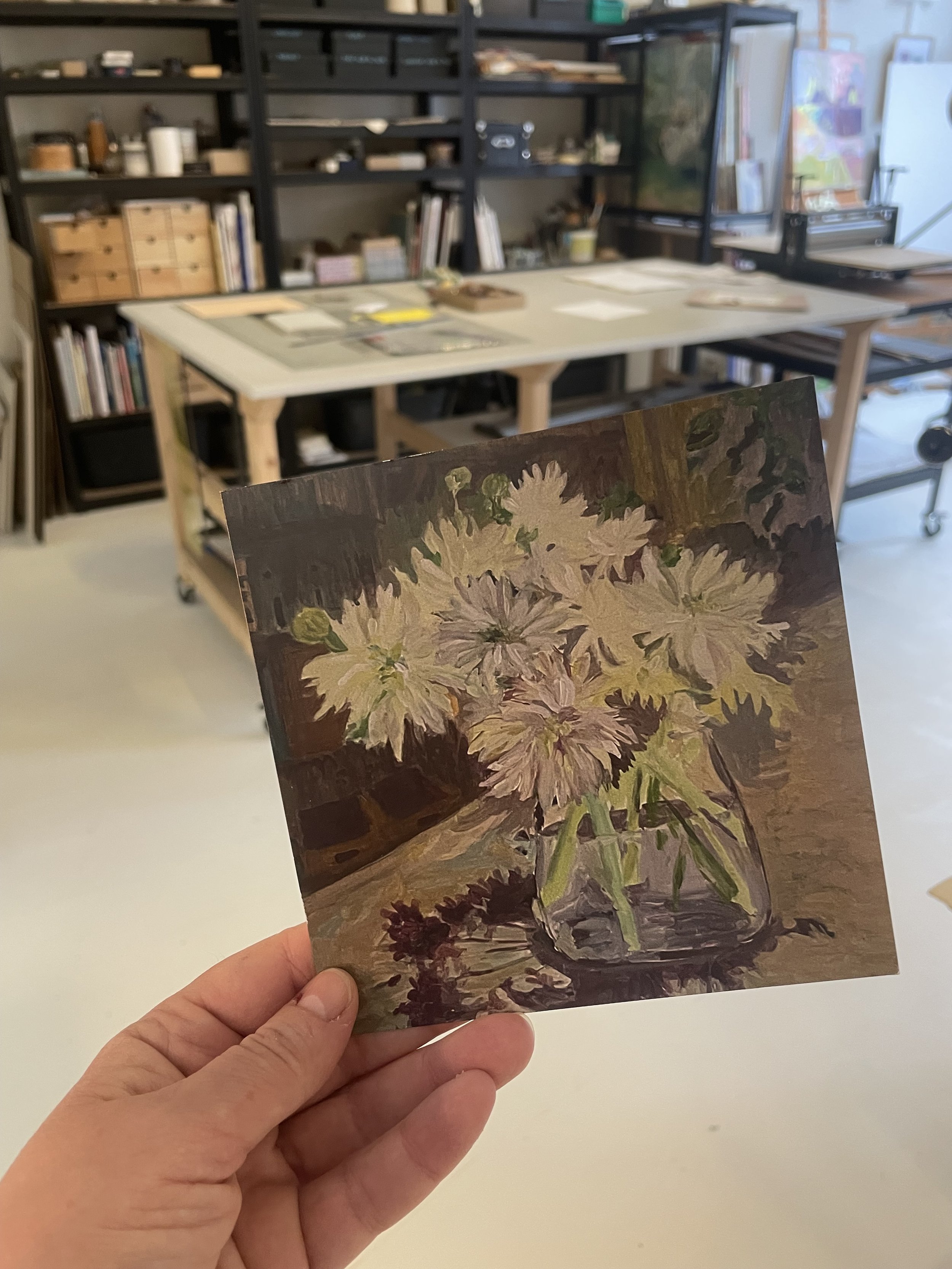 Postkort - med buket.