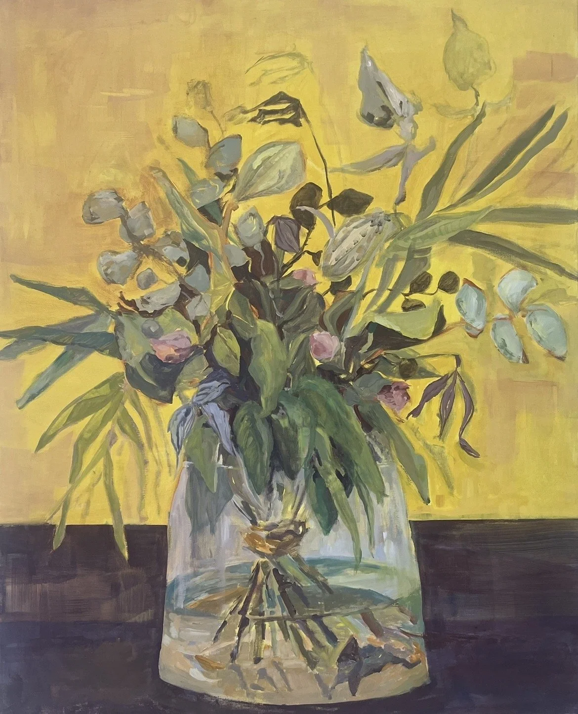 Buket med gul baggrund