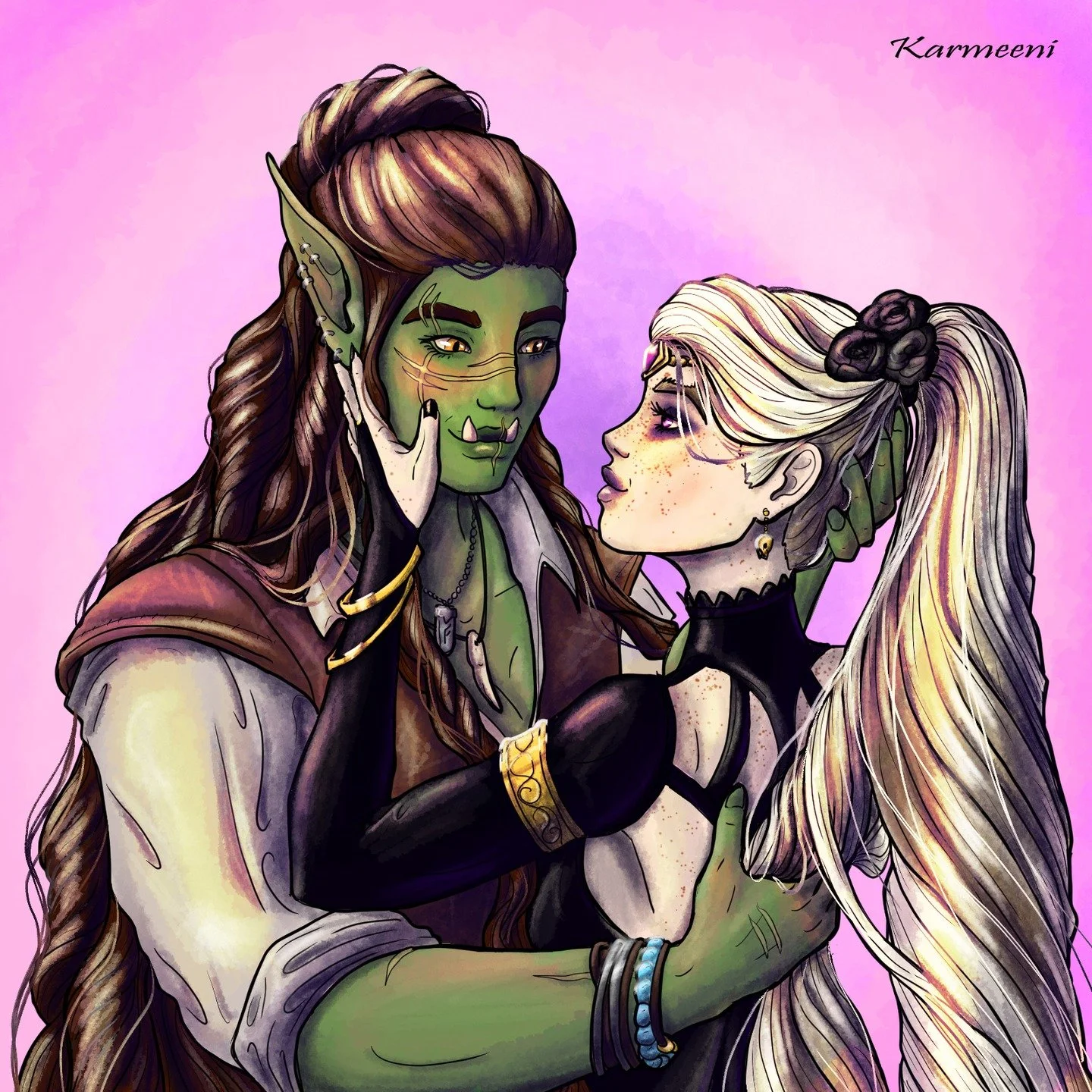 #digitalart #orc #orcwoman #fantasy #fantasyart #lesbiancouple