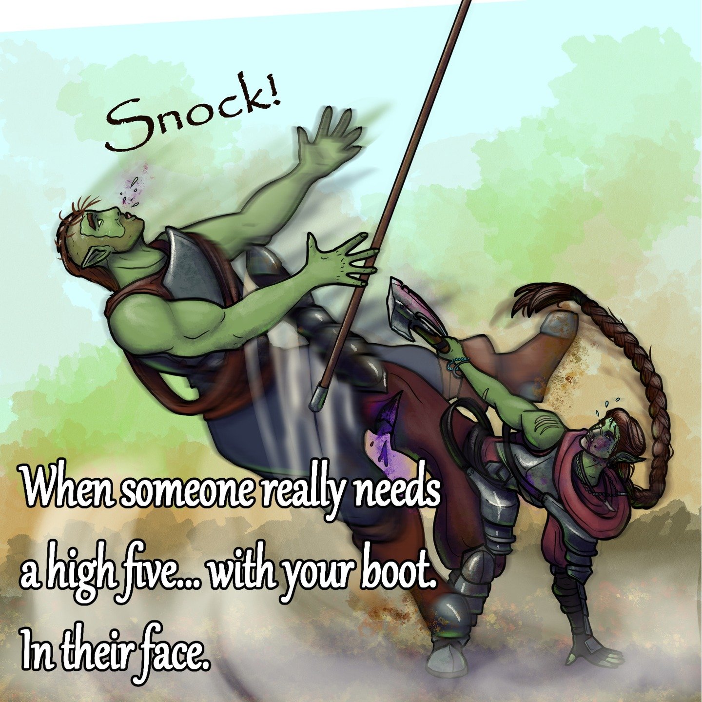 Want to know why this guy deserved this high five? Check out my webcomic Untangled at Webtoons! (link in profile)

#digitalart #fantasy #fantasyart #digitalpanting #webcomic #webtoons #untangled