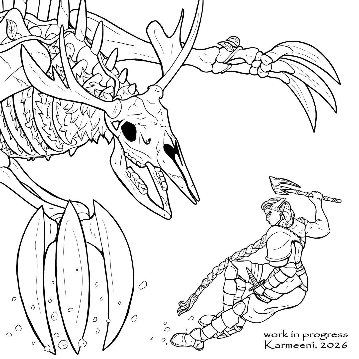 Another work in progress of another image, now fully done in lineart!

to see what I have already made:

https://www.webtoons.com/en/canvas/untangled/list?title_no=1082423

#digitalart #fantasy #fantasyart #digitalpanting #webtoons #webcomic #untangl