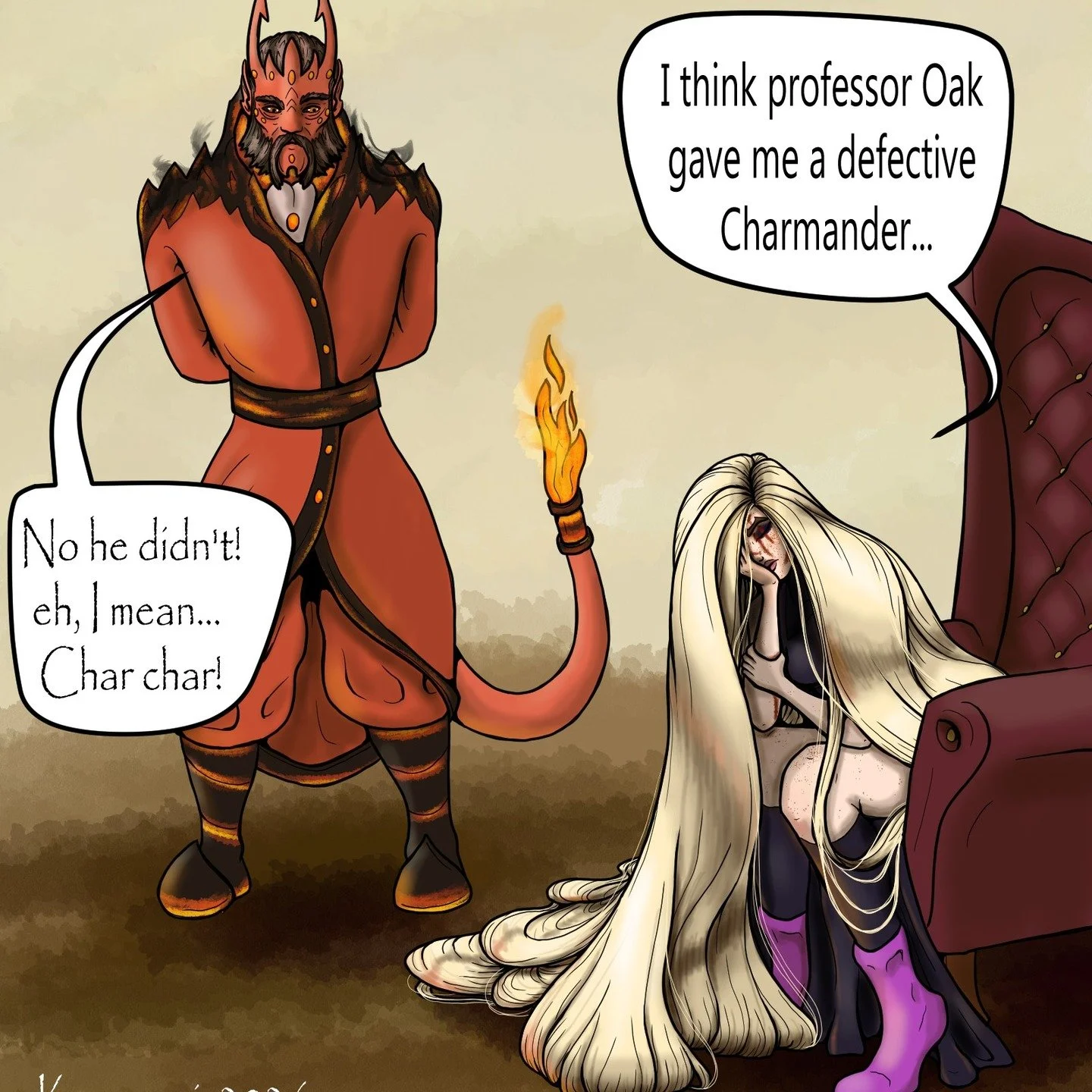 Honestly, I don't know, he just reminded me of charmander with his cute tail...

https://www.webtoons.com/en/canvas/untangled/list?title_no=1082423

#digitalart #fantasy #fantasyart #digitalpanting #webtoons #webcomic #untangled