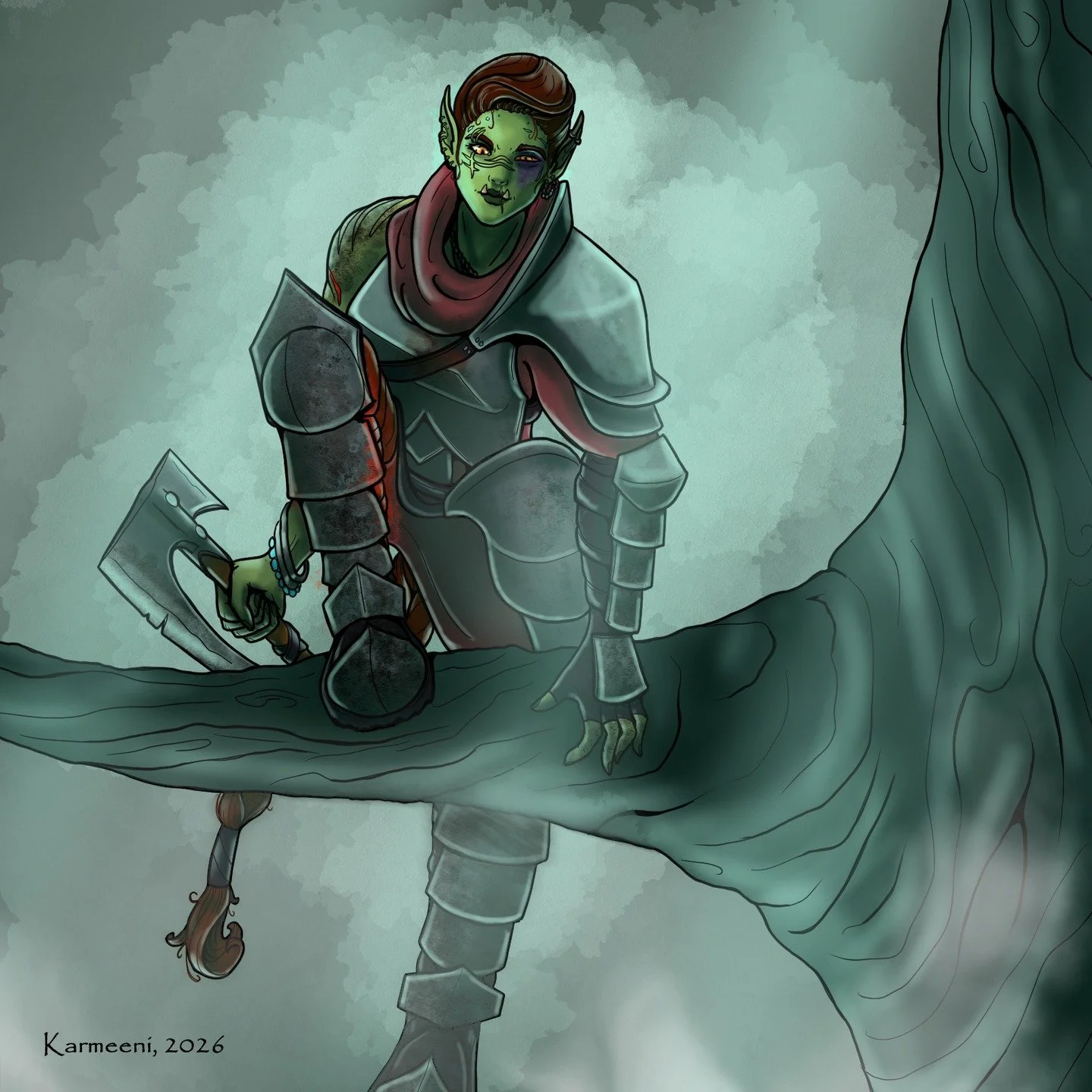 The days are getting longer again, which means the orcs are almost ripe and ready to be picked from the orctree!

https://www.webtoons.com/en/canvas/untangled/list?title_no=1082423

#digitalart #fantasy #fantasyart #digitalpanting #webtoons #webcomic