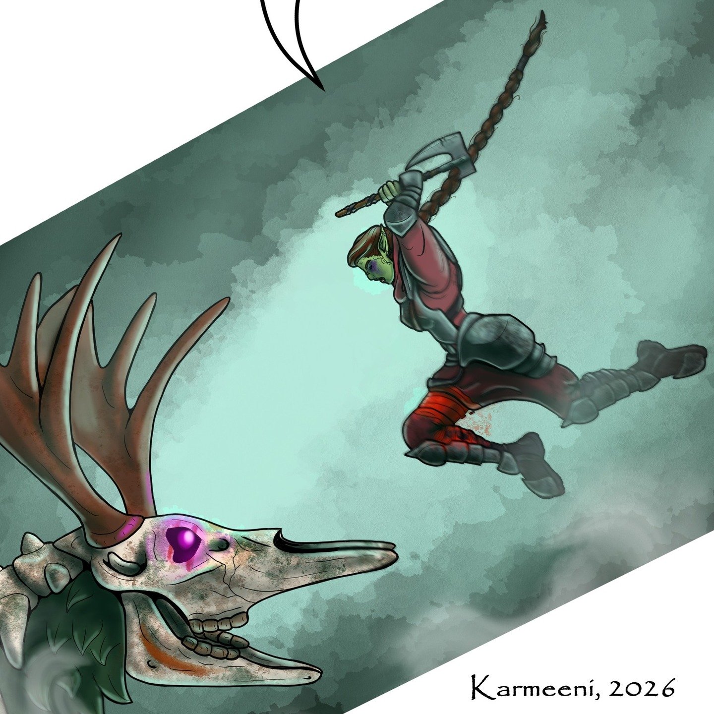 A spoiler for the latest chapter of my comic. want to know what is actually happening? Check it out here:

https://www.webtoons.com/en/canvas/untangled/list?title_no=1082423

#digitalart #fantasy #fantasyart #digitalpanting #webtoons #webcomic #untan